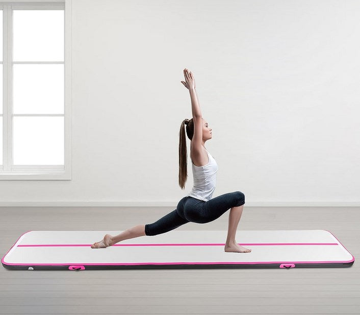 CNCEST Gymnastikmatte, aufblasbare Gymnastikmatte mit Luftpumpe 4inches dicke PVC Tumbling Matte