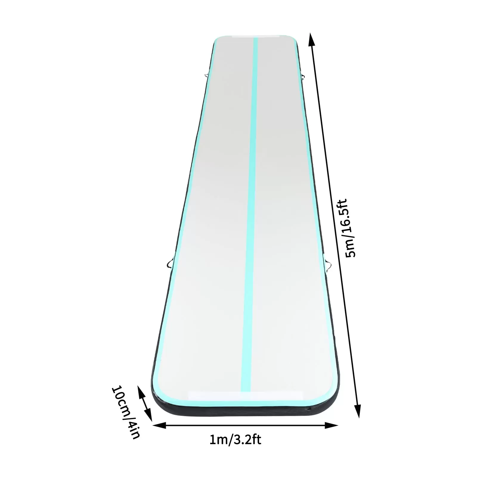 CNCEST 1*5m Gymnastikmatte Tumbling Matte 10CM Aufblasbare  mit Luftpumpe für Zuhause, im Freien, Yoga
