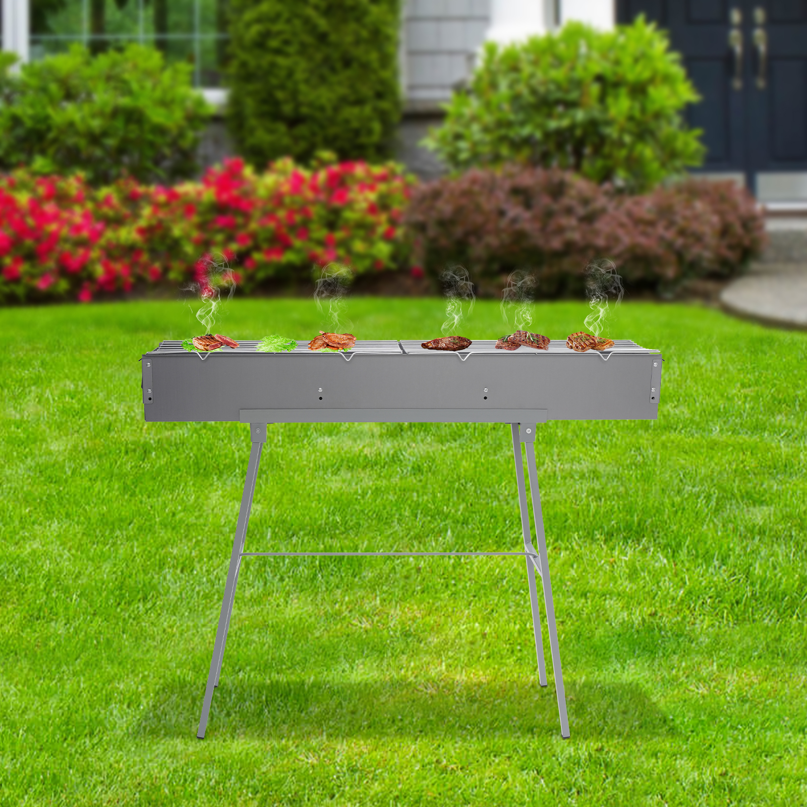 100 x 18 cm Grillkörper + Dreibein + 2 gerade Netze – Tragbarer Grill, Klappbarer Campinggrill, Holzkohlegrills 100 x 18 cm Grillkörper + Dreibein + 2 gerade Netze – Tragbarer Grill, Klappbarer Campinggrill, Holzkohlegrills