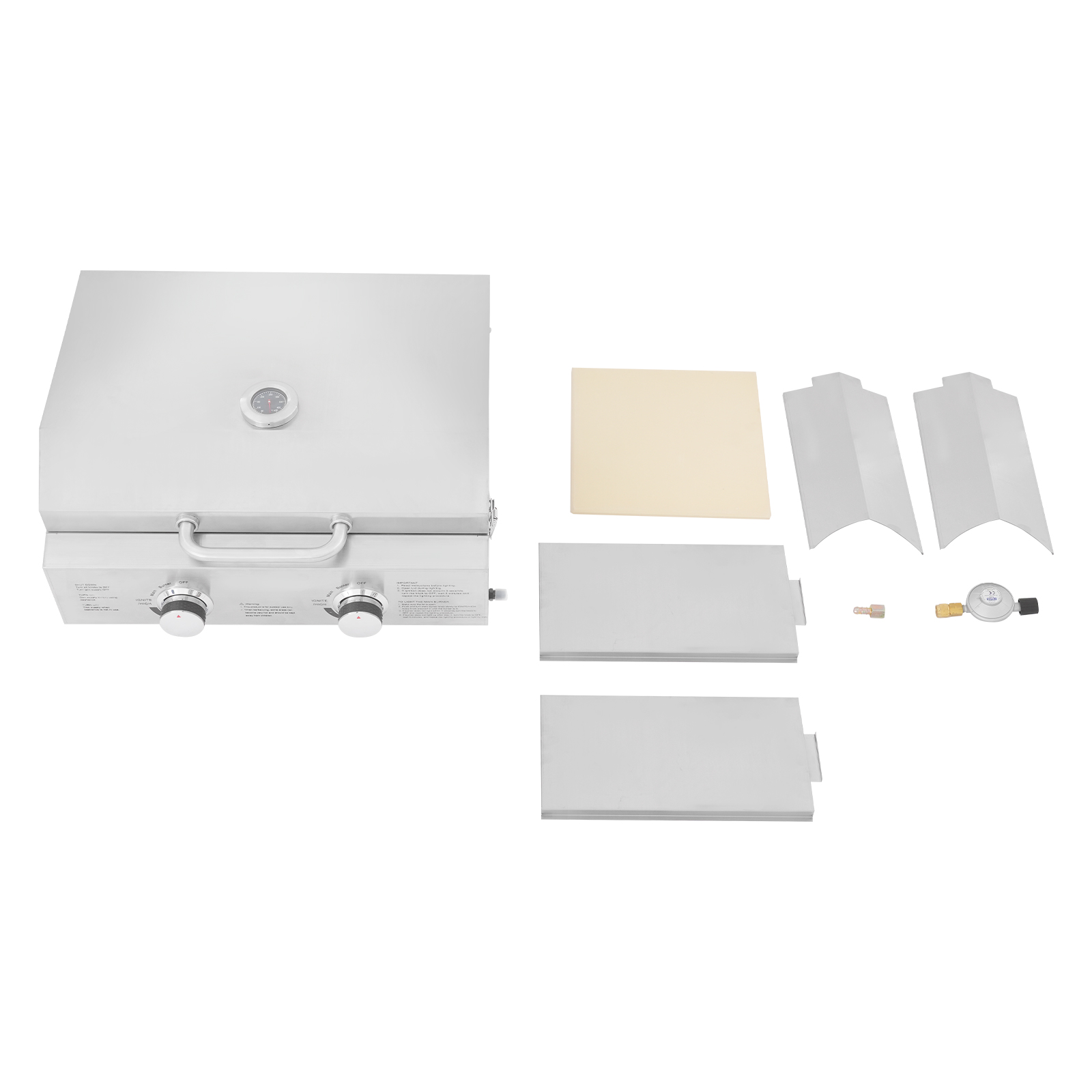 2 Head Stainless Steel Gas Grill, Portable Barbecue Grill, Folding Outdoor Barbecue Grill