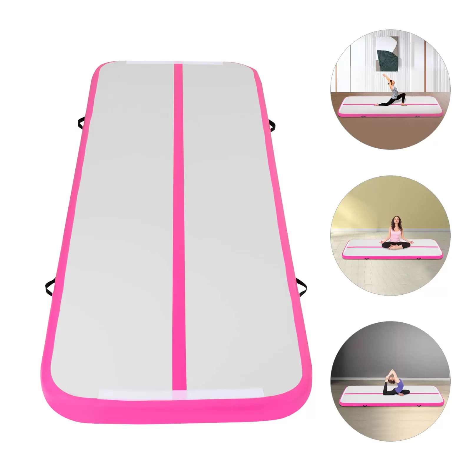 CNCEST Pfefferminzgrün Gymnastikmatte 1*3m Yoga Fitness Matte Wasserdichtes Pvc-Canvas Tumbling Matte Mit Pumpe