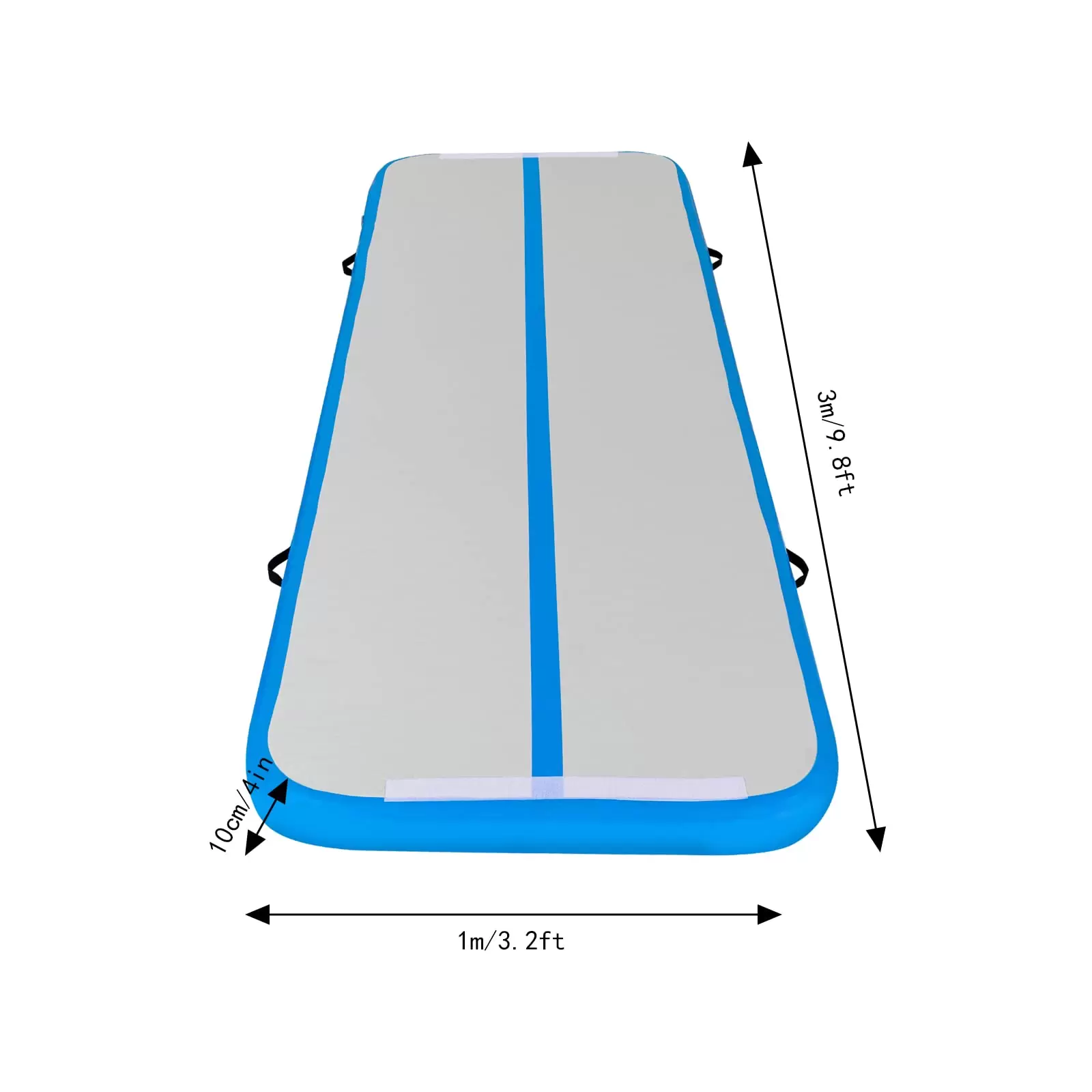 CNCEST Pfefferminzgrün Gymnastikmatte 1*3m Yoga Fitness Matte Wasserdichtes Pvc-Canvas Tumbling Matte Mit Pumpe
