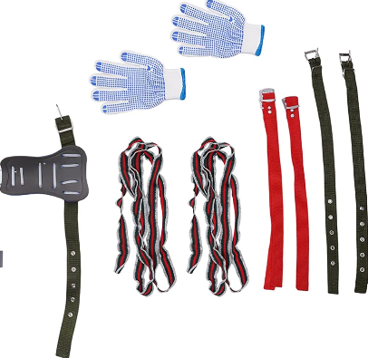 Baum Klettern Spike Set Baumklettern Ausrüstung Set 2-Gang mit Sicherheitsgurt Seil Einstellbare Kletterwerkzeug für Absturzsicherung Baumkletterer