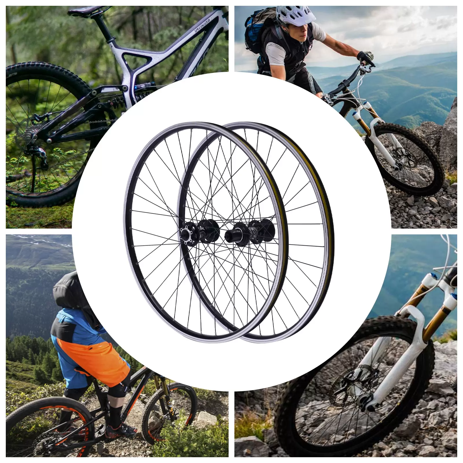 MTB-Laufradsatz 29 Zoll, Alu-Felge Scheibenbremse Schnellspanner Vorderrad Hinterrad schwarz Fahrrad Laufradsatz MTB-Laufradsatz 29 Zoll, Alu-Felge Scheibenbremse Schnellspanner Vorderrad Hinterrad schwarz Fahrrad Laufradsatz
