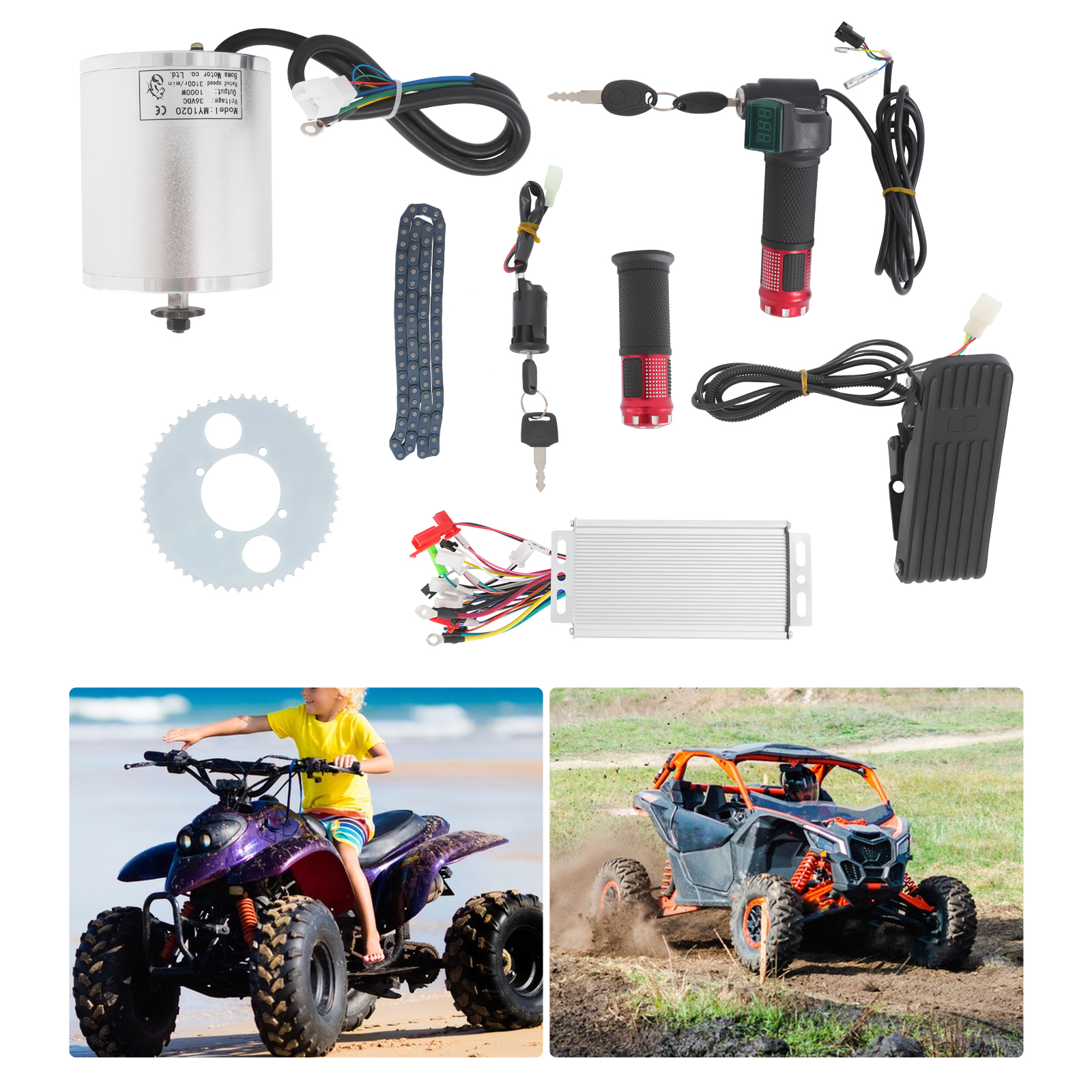 36V Brushless DC Motor Kit, 1000W Brushless DC Motor, Electric Motor for Electric Scooters, Electric Bicycles, Mini Motorcycles