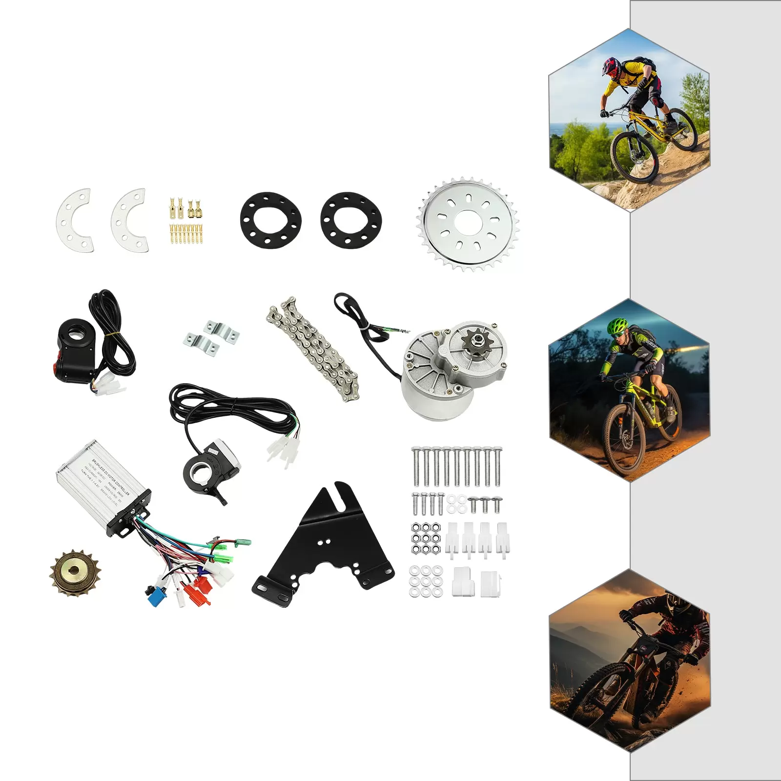 CNCEST 24V 250W Elektrische Fahrrad Bürstenlosen Motor Kit Einstellbare Geschwindigkeit Elektrofahrrad Umbausatz
