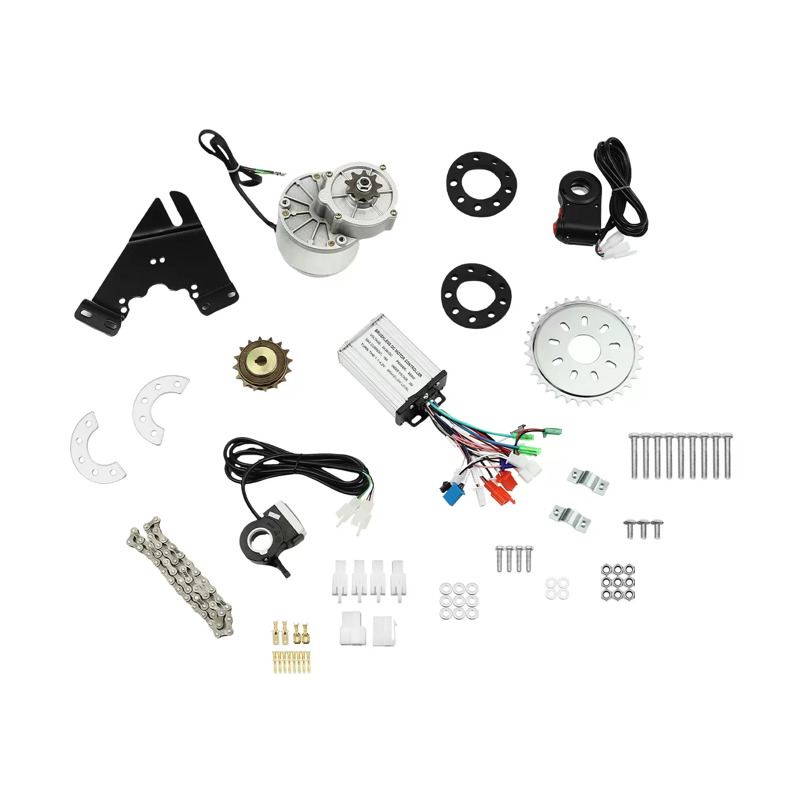 CNCEST Elektrische Fahrrad Motor Kit 36V350W Elektrofahrrad Einstellbare Geschwindigkeit Umbausatz