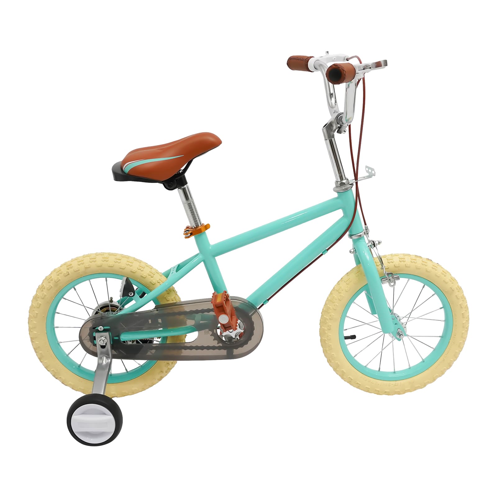 14 Zoll Kinderfahrrad mit Stützrädern - stabiles Fahrrad für Kinder von 3 bis 7 Jahren - maximale Belastung: 80 kg - geeignet für Stadt und Radwege (dunkelgrün)