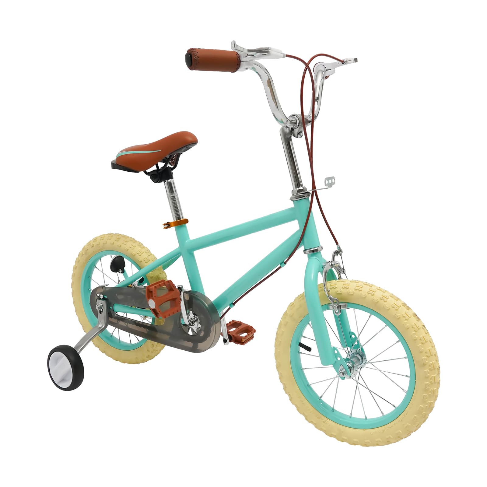 14 Zoll Kinderfahrrad mit Stützrädern - stabiles Fahrrad für Kinder von 3 bis 7 Jahren - maximale Belastung: 80 kg - geeignet für Stadt und Radwege (dunkelgrün)