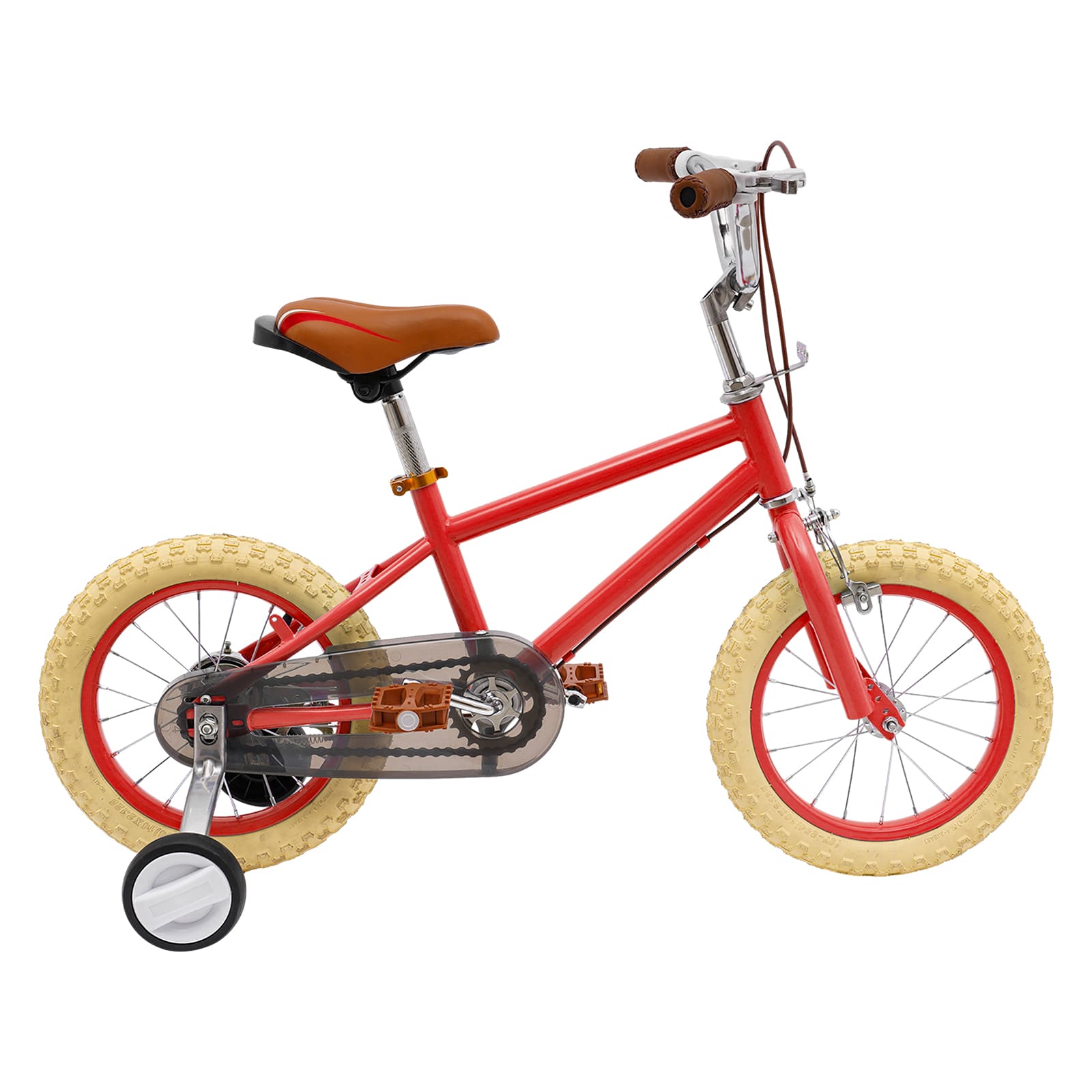 14 Zoll Kinderfahrrad mit Hilfsrädern - stabiles Fahrrad für Kinder von 3 bis 7 Jahren - maximale Belastung: 80 kg - geeignet für Stadt und Radwege (rot)