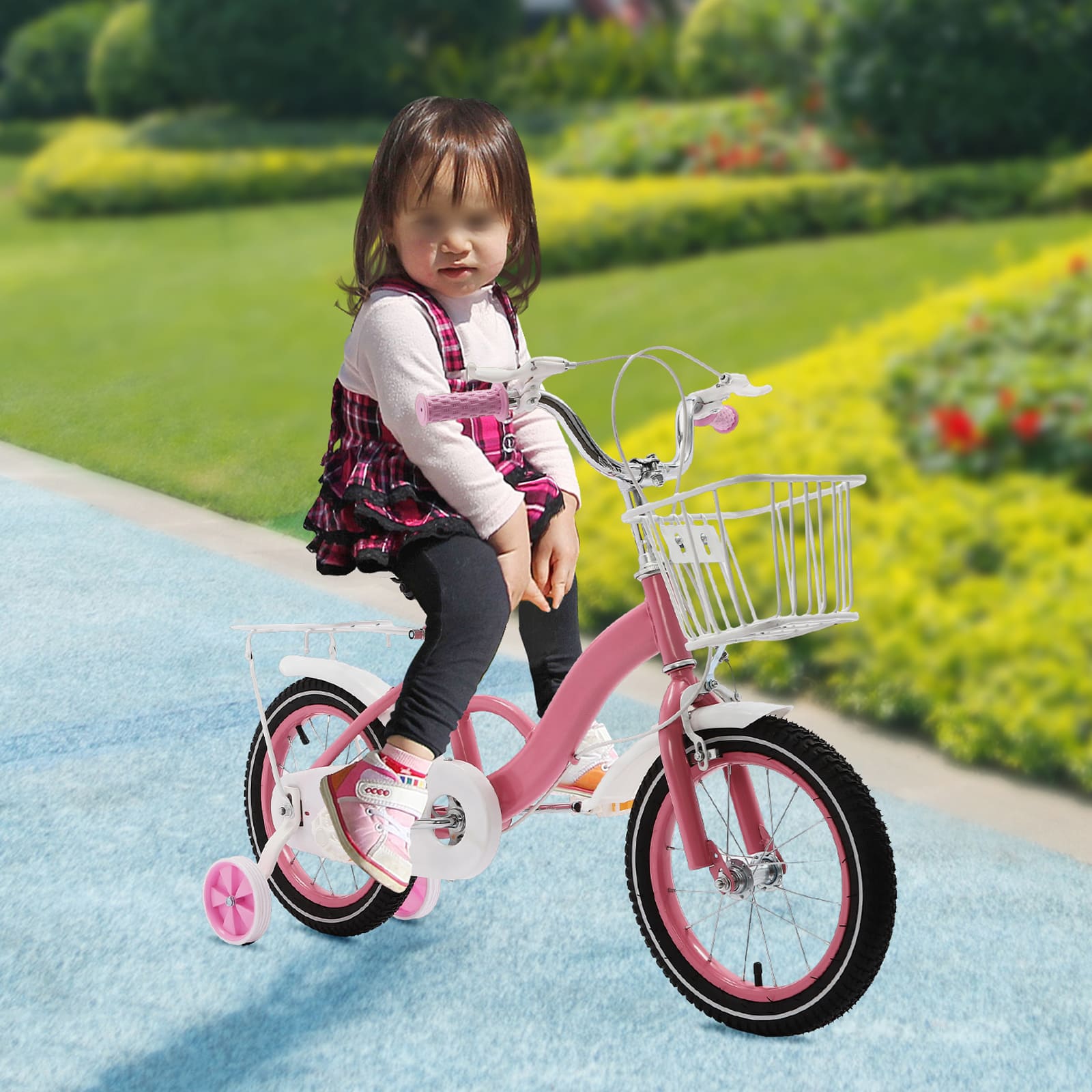 14-Zoll-Kinderfahrrad mit Stützrädern und Handbremse ab 3 Jahren (Rosa) 14-Zoll-Kinderfahrrad mit Stützrädern und Handbremse ab 3 Jahren (Rosa)