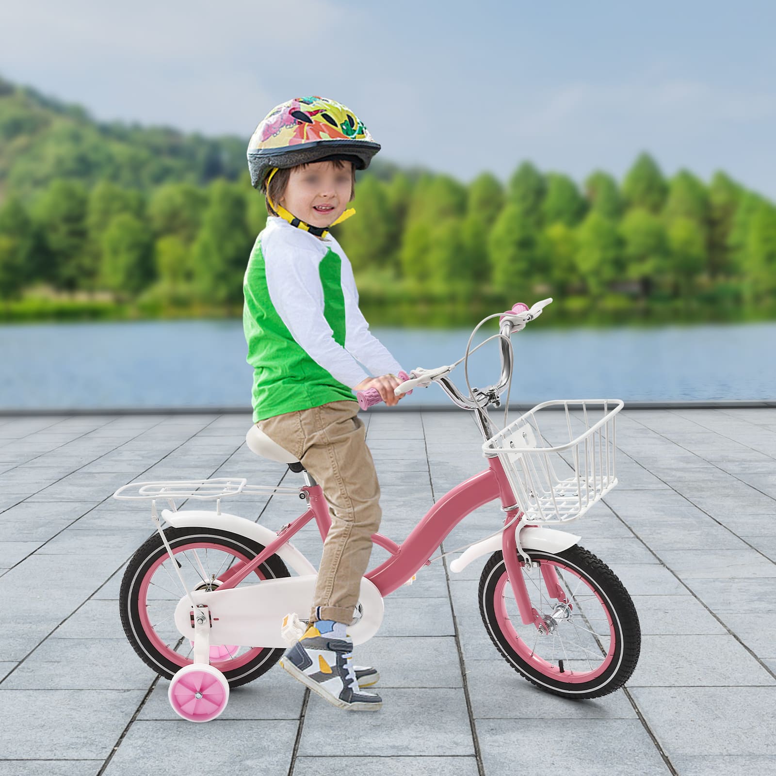 14-Zoll-Kinderfahrrad mit Stützrädern und Handbremse ab 3 Jahren (Rosa) 14-Zoll-Kinderfahrrad mit Stützrädern und Handbremse ab 3 Jahren (Rosa)