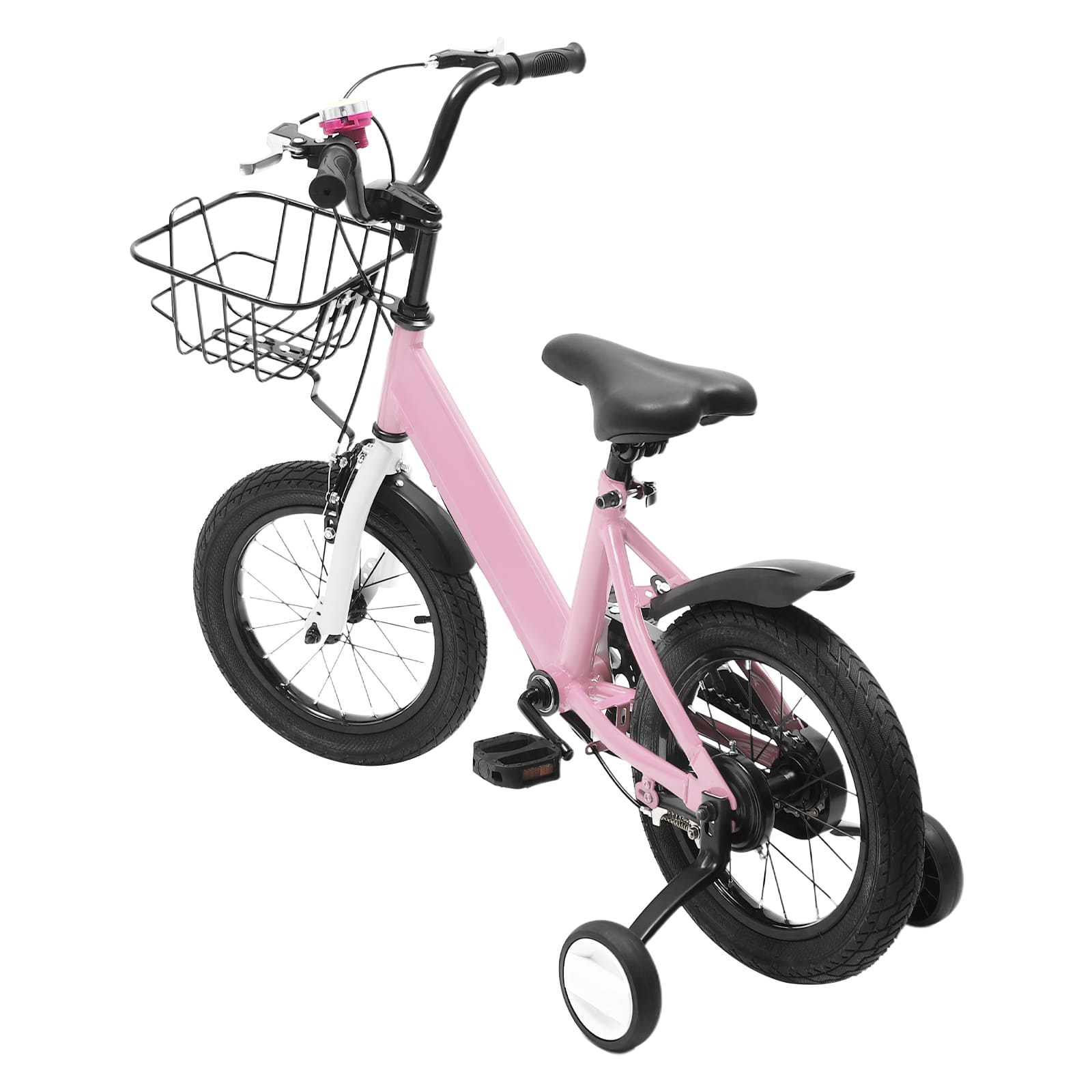 14 Zoll Kinderfahrrad mit Hilfsrad, Rücktrittbremse, Stützrädern, Passendes Geschenk für 3-5 Jahre alte Kinder (Rosa) 14 Zoll Kinderfahrrad mit Hilfsrad, Rücktrittbremse, Stützrädern, Passendes Geschenk für 3-5 Jahre alte Kinder (Rosa)