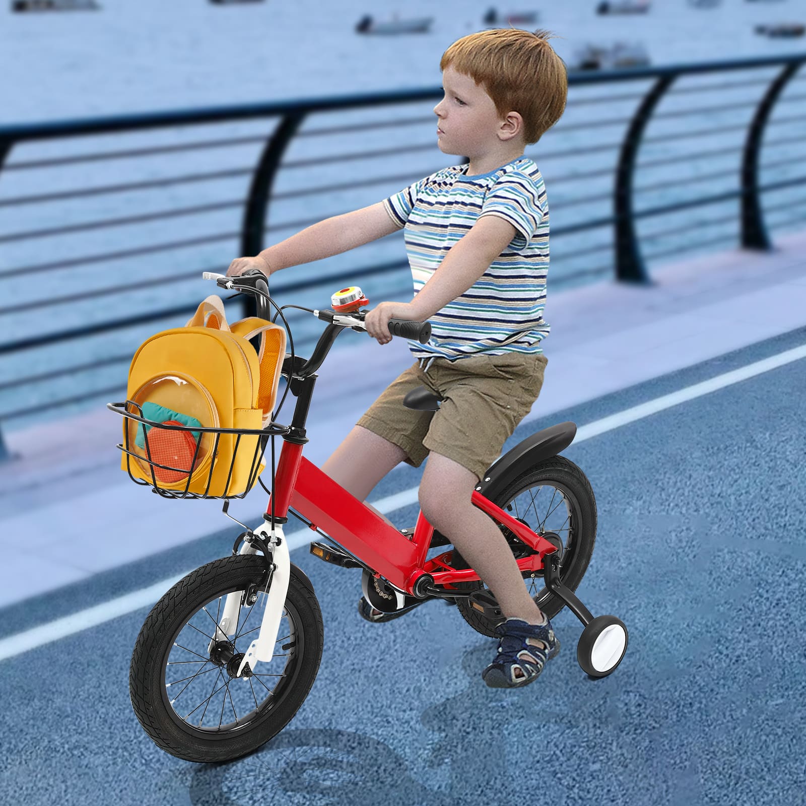 14 Zoll Kinderfahrrad mit Hilfsrad, Rücktrittbremse, Stützrädern, für 3-5 Jahre alte Kinder (Rot) 14 Zoll Kinderfahrrad mit Hilfsrad, Rücktrittbremse, Stützrädern, für 3-5 Jahre alte Kinder (Rot)