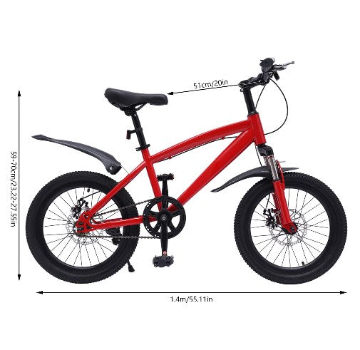 18 Zoll Kinderfahrrad, Mountainbike mit Elektrische Taschenlampe & Reifenpumpe