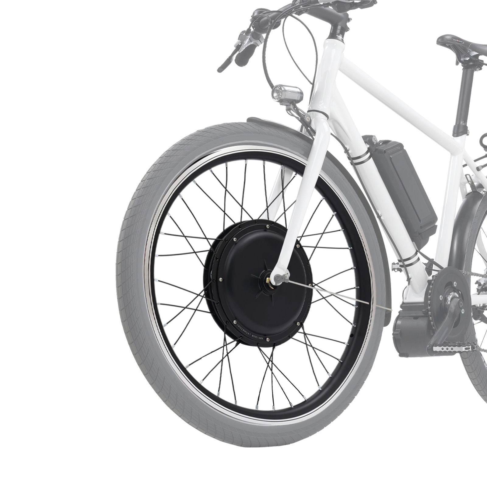 48V 1000W Electric Bike Conversion Kit with LCD Display, 24" Front Wheel  Brushless Hub Motor E-