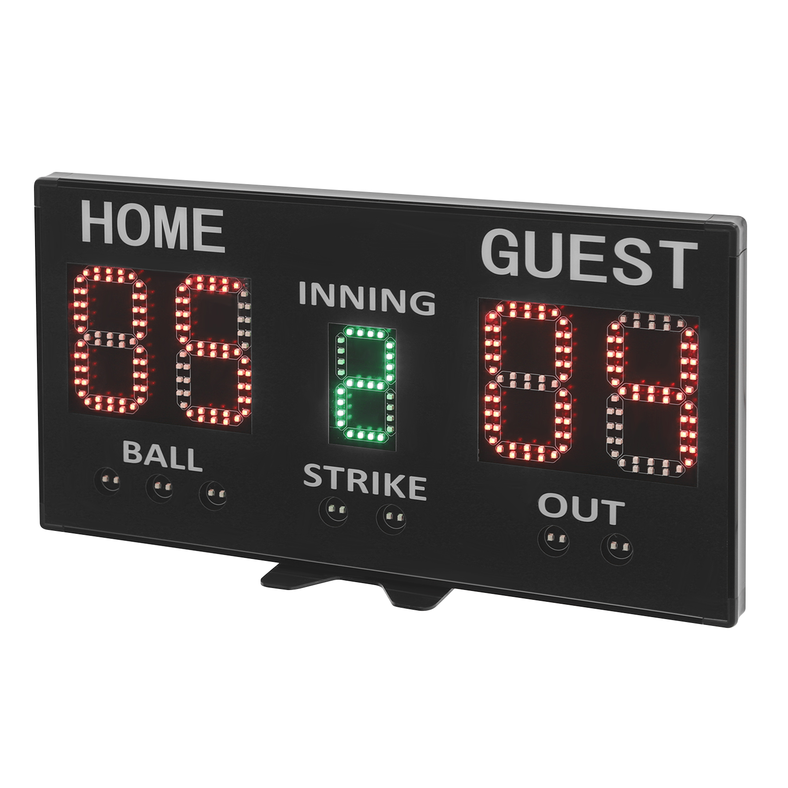 Baseball game electronic scoreboard rechargeable scoreboard supports remote control LED referee timing and scoring - black