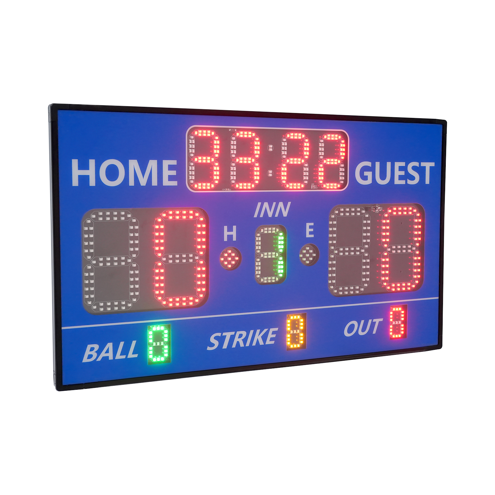 12-cijferig elektronisch honkbalscorebord - ondersteunt afstandsbediening LED-scheidsrechtertiming en scoreweergave - blauw