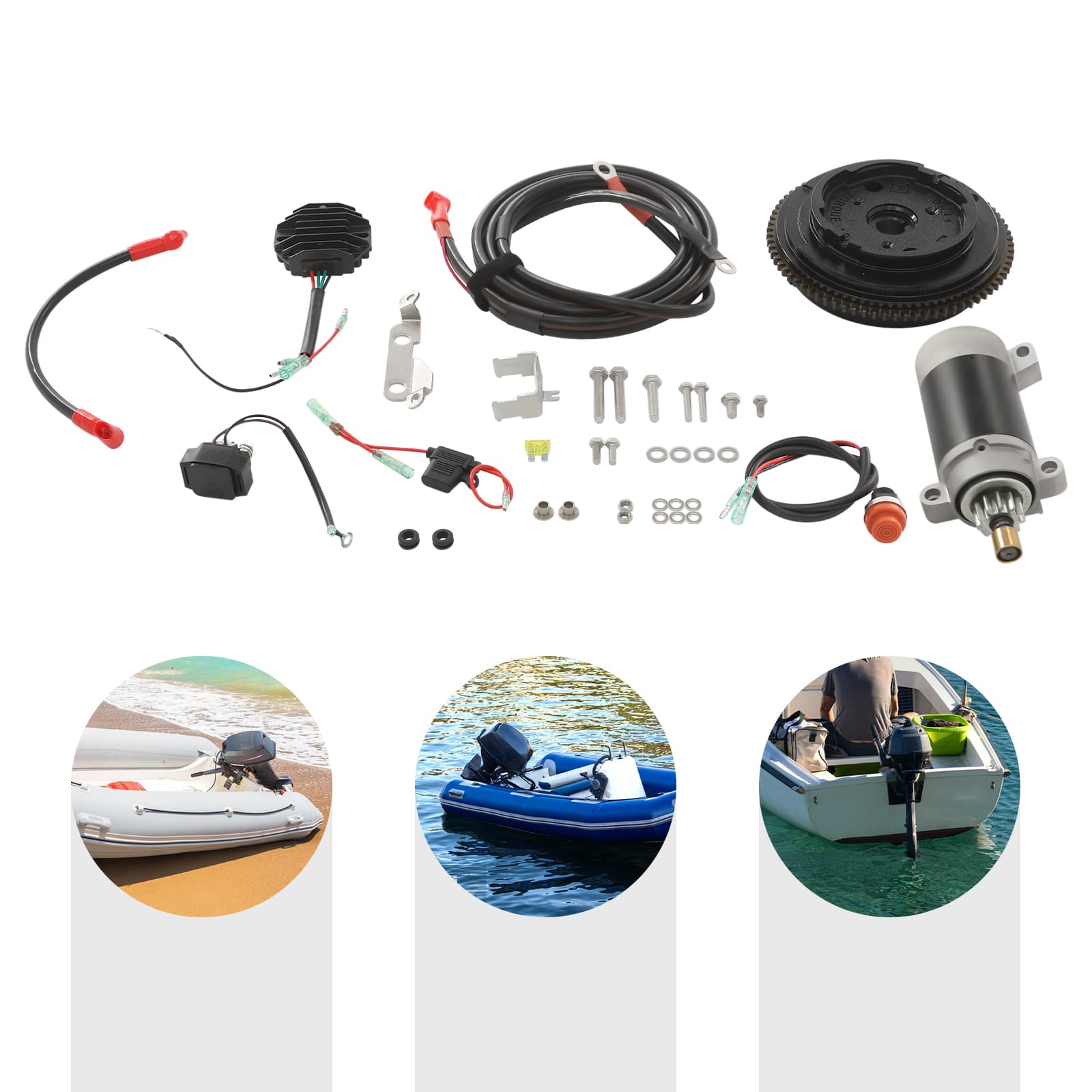 Yamaha Electric Start Kit, Yamaha 4-Stroke 20PS Outboard Electric Start ...