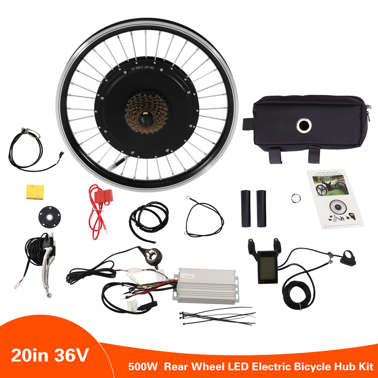 CNCEST Wasserdicht Ebike Umbausatz für Elektrofahrrad 20" Hinterrad Elektro Fahrrad Nabenmotor Kit 500W Elektro Fahrrad Umbausatz CNCEST Wasserdicht Ebike Umbausatz für Elektrofahrrad 20" Hinterrad Elektro Fahrrad Nabenmotor Kit 500W Elektro Fahrrad Umbausatz