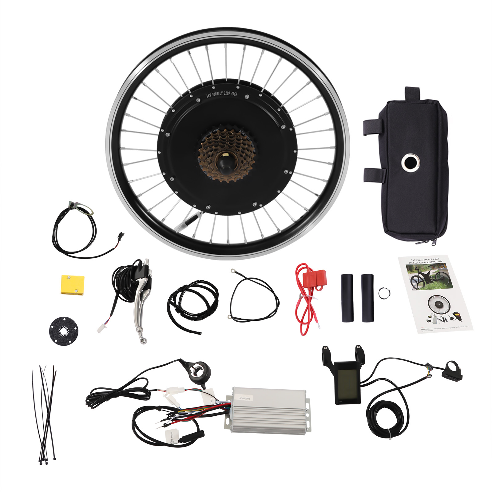 CNCEST Wasserdicht Ebike Umbausatz für Elektrofahrrad 20" Hinterrad Elektro Fahrrad Nabenmotor Kit 500W Elektro Fahrrad Umbausatz
