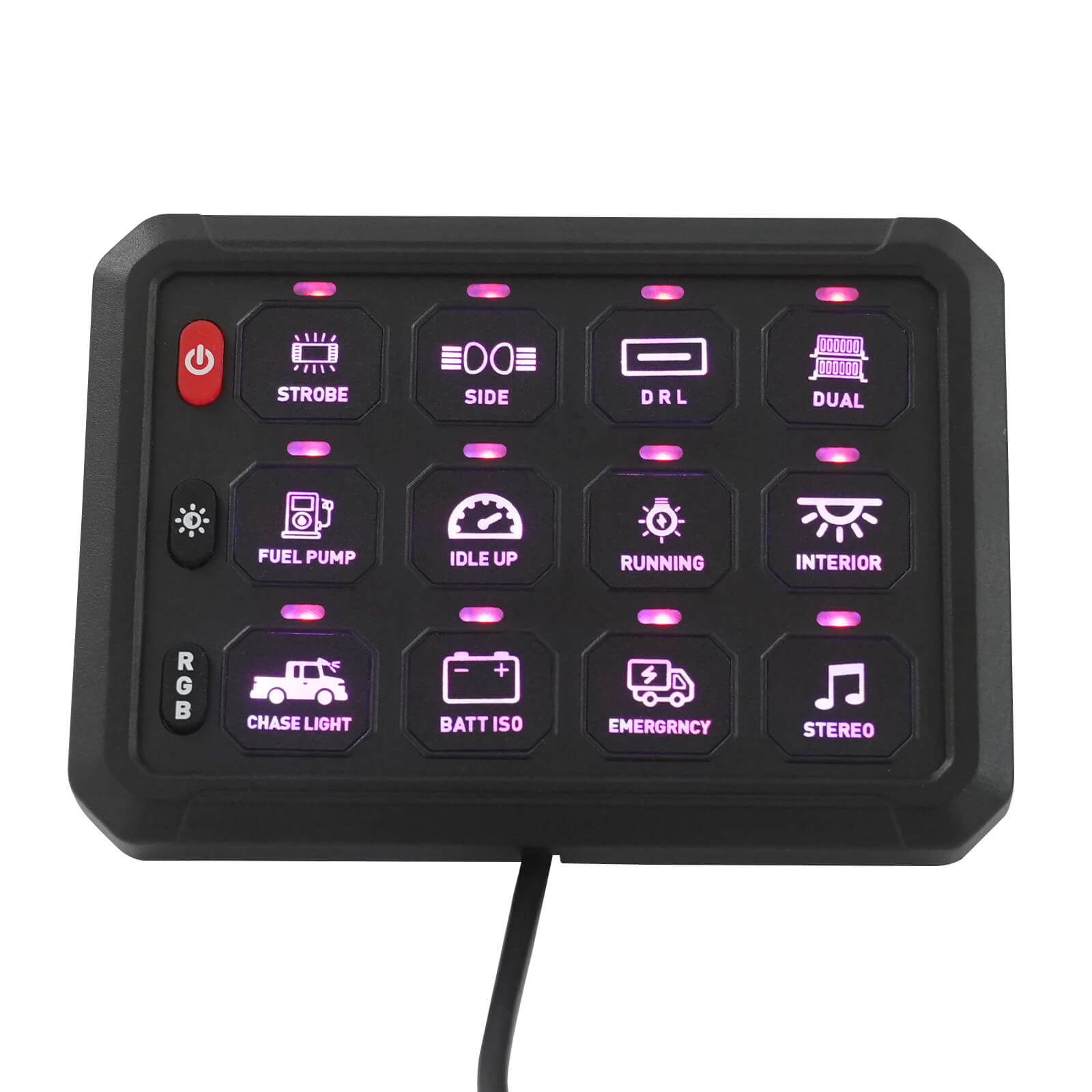 12 Gang Switch Panel with App Control, 12 Gang Switch Panel, Switch Panel with Adjustable Brightness and Light Colors 12 Gang Switch Panel with App Control, 12 Gang Switch Panel, Switch Panel with Adjustable Brightness and Light Colors