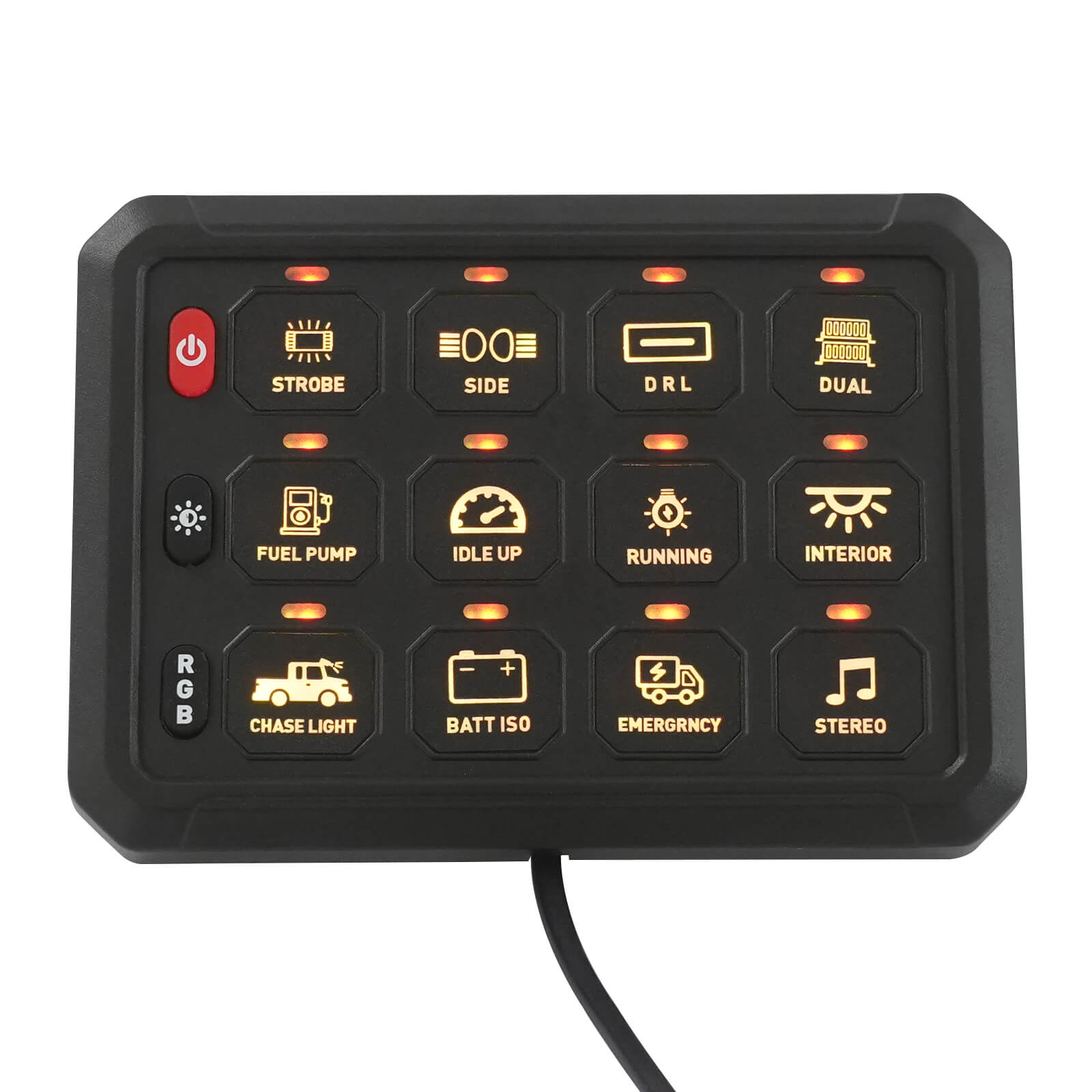 12 Gang Switch Panel with App Control, 12 Gang Switch Panel, Switch Panel with Adjustable Brightness and Light Colors 12 Gang Switch Panel with App Control, 12 Gang Switch Panel, Switch Panel with Adjustable Brightness and Light Colors