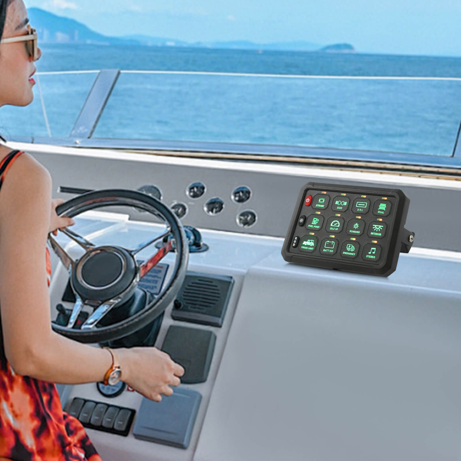 12 Gang Switch Panel with App Control, 12 Gang Switch Panel, Switch Panel with Adjustable Brightness and Light Colors 12 Gang Switch Panel with App Control, 12 Gang Switch Panel, Switch Panel with Adjustable Brightness and Light Colors