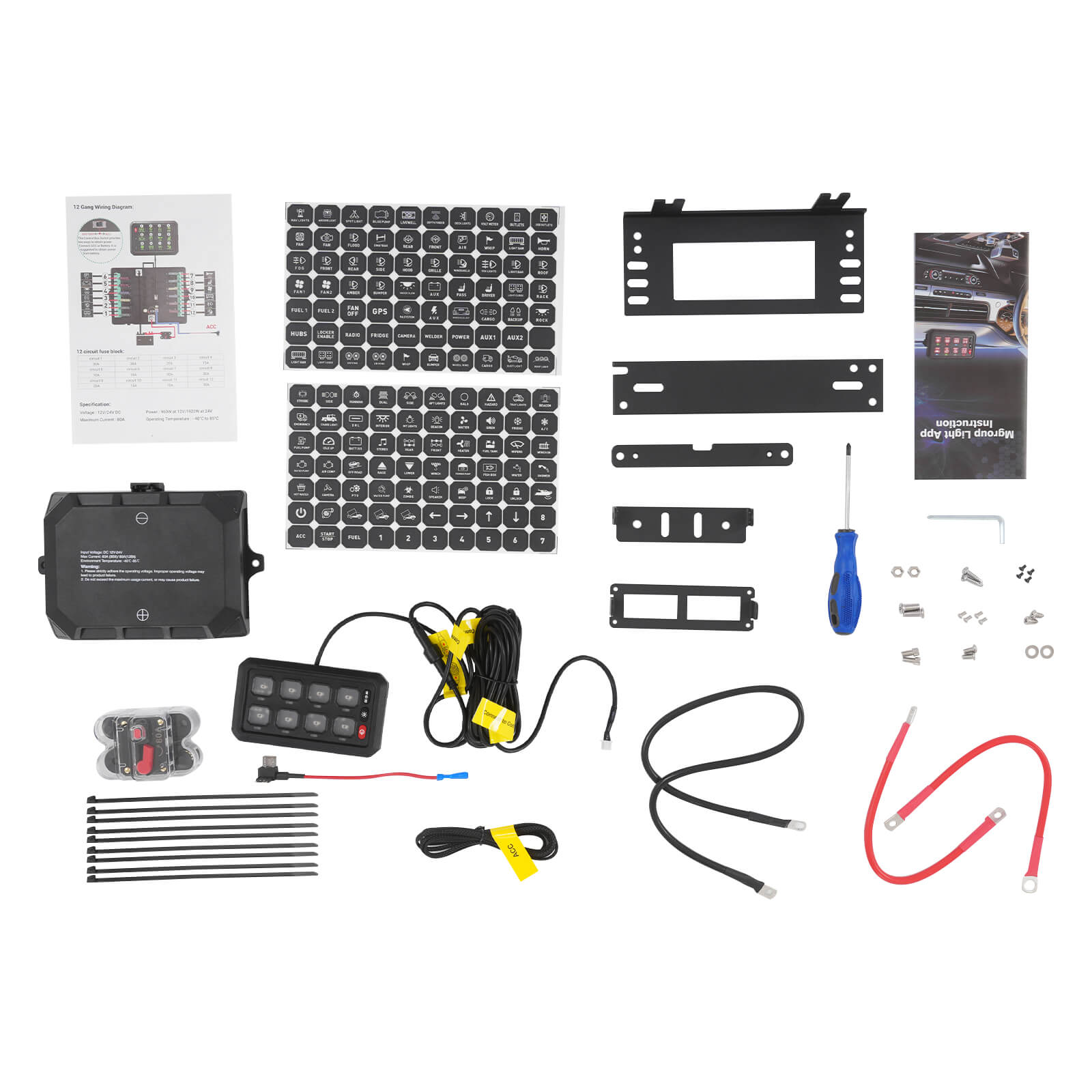 8 Gang Switch Panel with App Control, 8 Gang Switch Panel, Switch Panel with Adjustable Brightness and Light Colors 8 Gang Switch Panel with App Control, 8 Gang Switch Panel, Switch Panel with Adjustable Brightness and Light Colors
