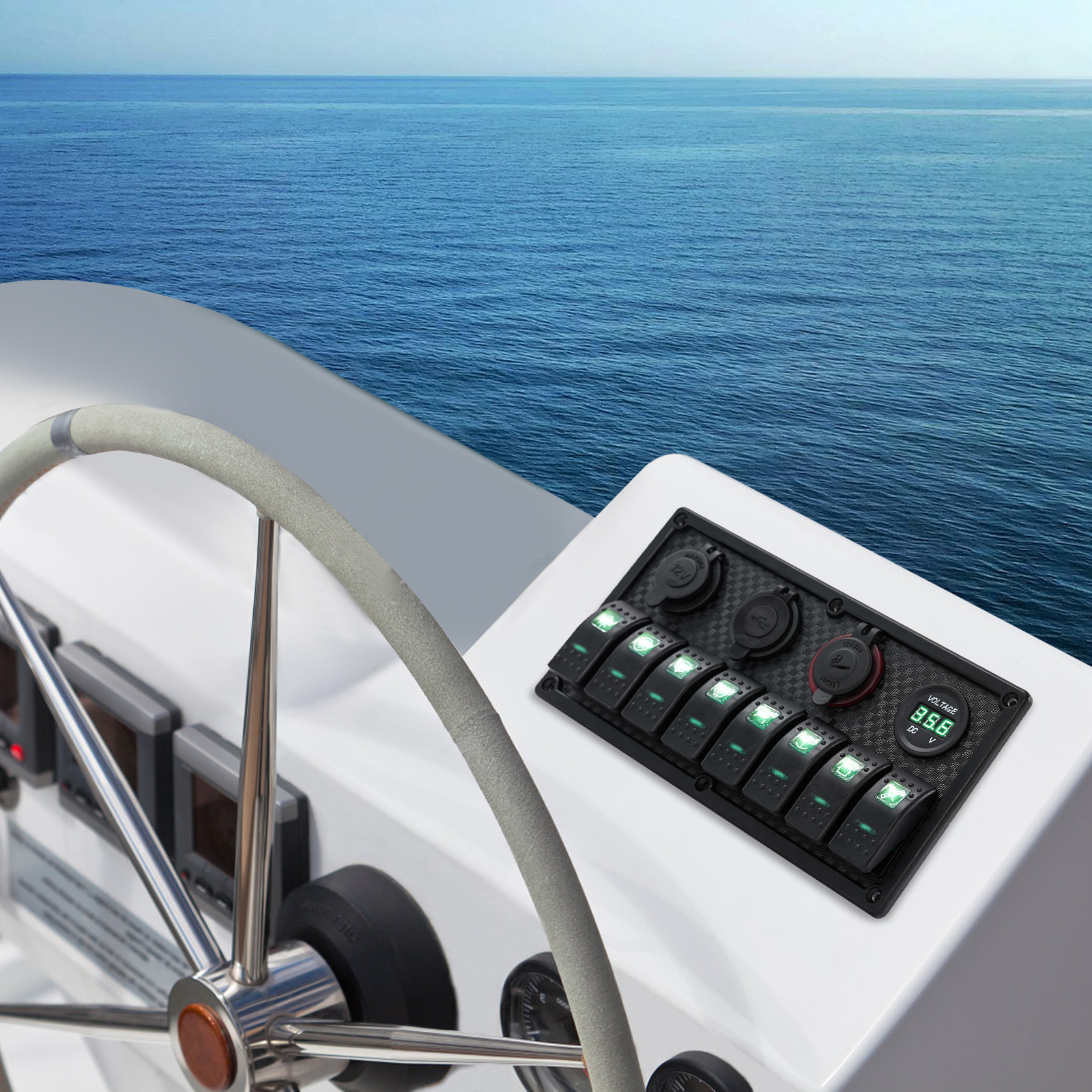 Schakelpaneel, Yacht 8-standen LED-schakelpaneel, Marine boot 8-standen ...