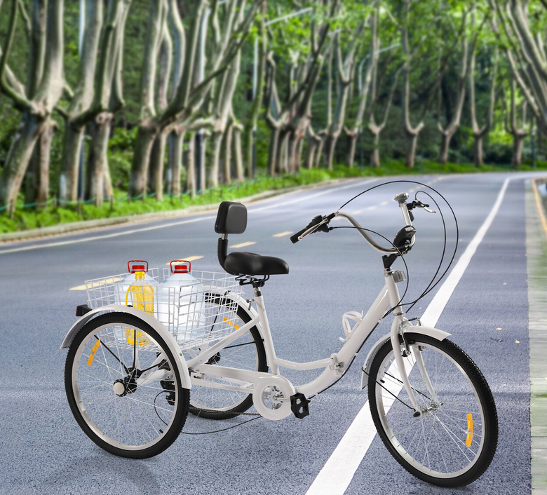 3 Räder Fahrrad Trike Faltbar Dreirad Für Erwachsene 7-Gang 24