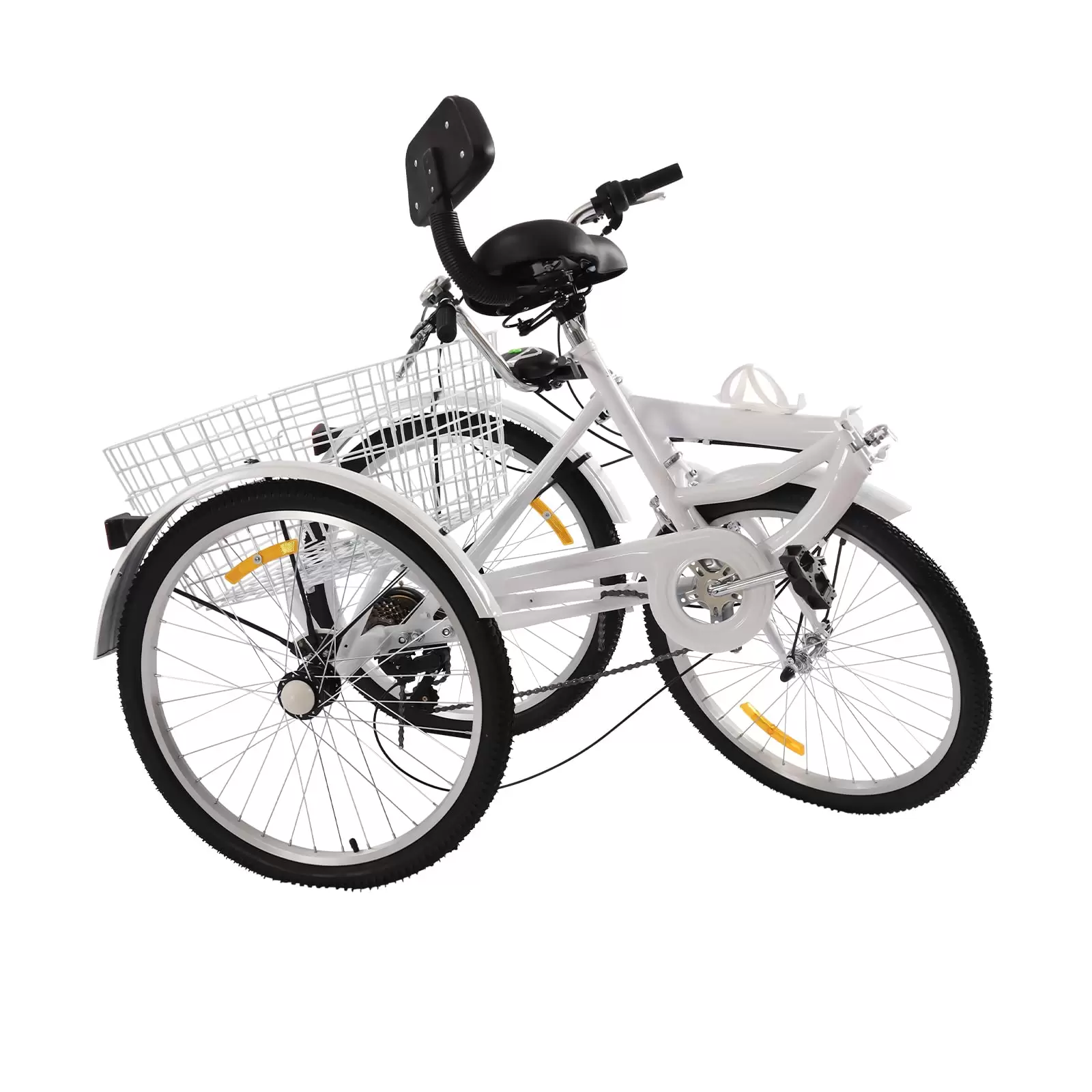 3 Räder Fahrrad Trike Faltbar Dreirad Für Erwachsene 7-Gang 24" mit Einkaufskorb Weiß 3 Räder Fahrrad Trike Faltbar Dreirad Für Erwachsene 7-Gang 24" mit Einkaufskorb Weiß