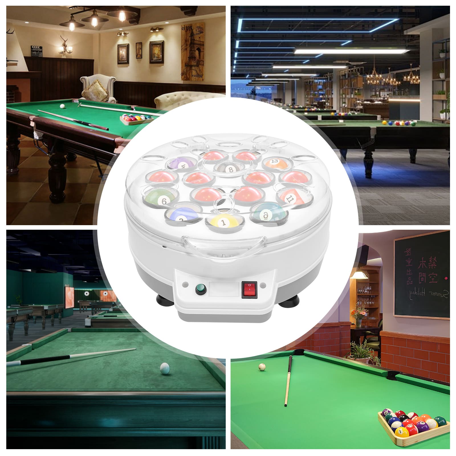 Machine à Nettoyer Les Billes De Billard Automatique - 180W, 1000 RPM, Avec Liquide - Neuf