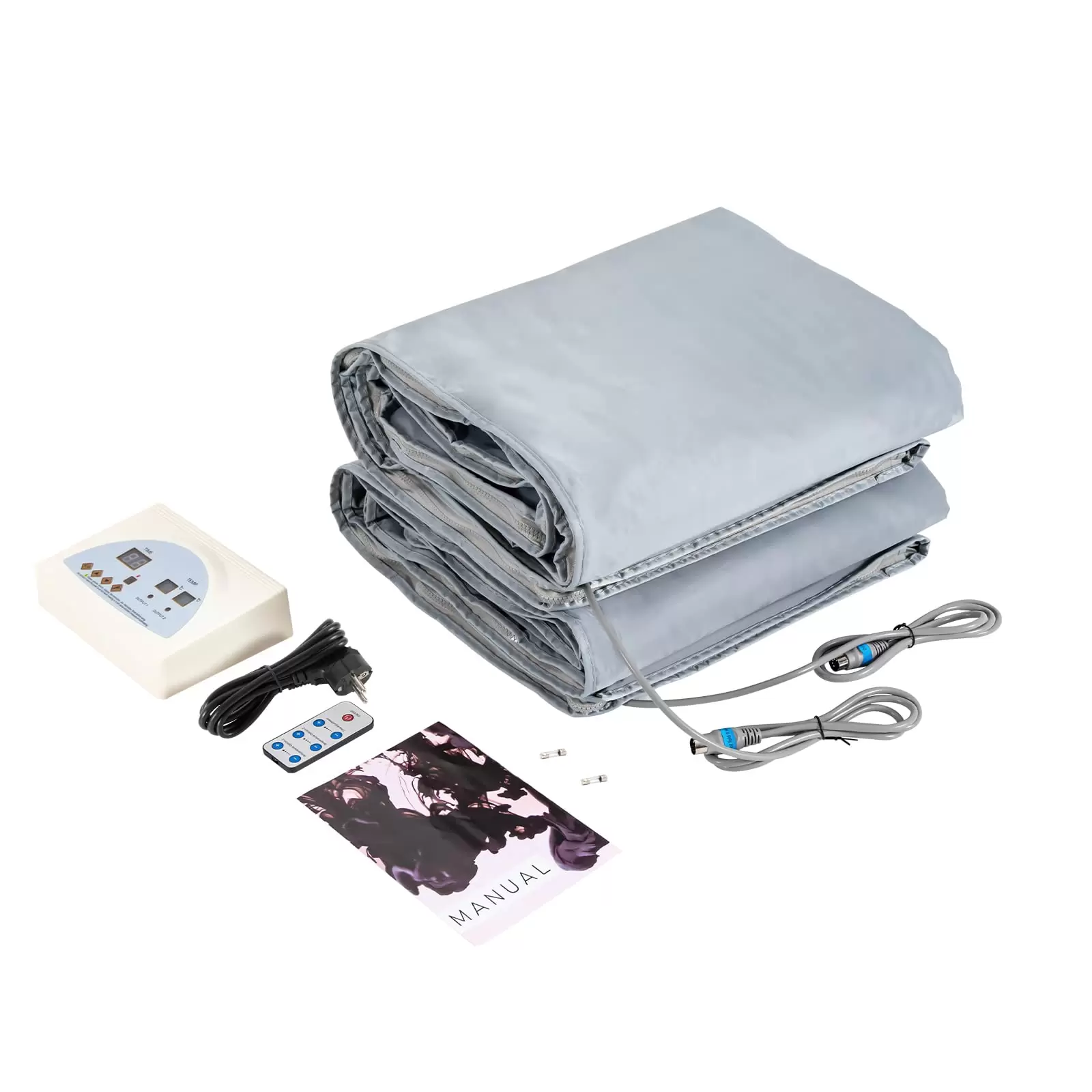 Fern-Infrarot-Saunadecke, 2 Zone Controller Sauna Blanket Saunasack Körper Shaper Massage Detox-Therapie