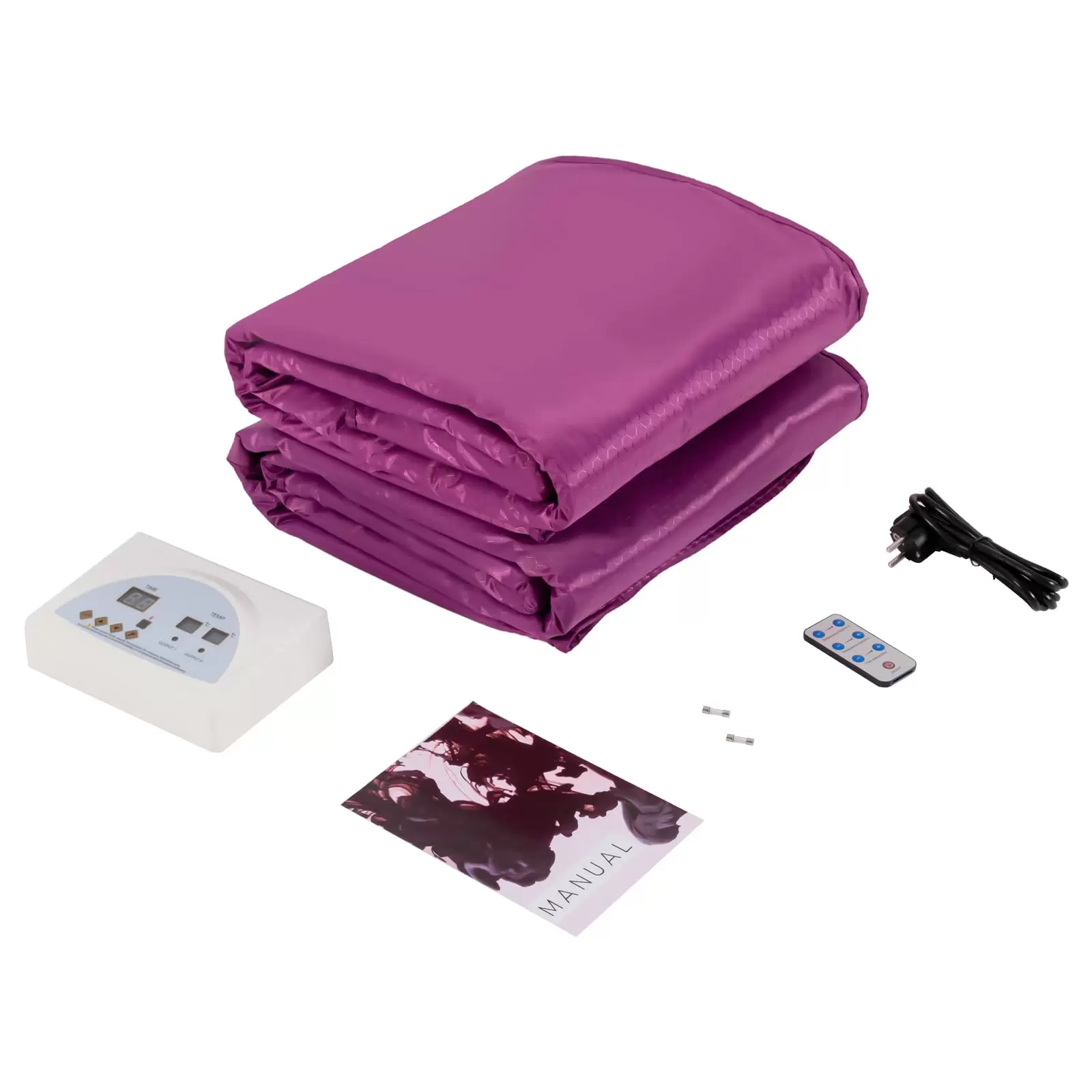 Fern-Infrarot-Sauna Decke Saunasack Körper Shaper Decke, 2 Zone Controller Professionelle Detox-Therapie (Lila)