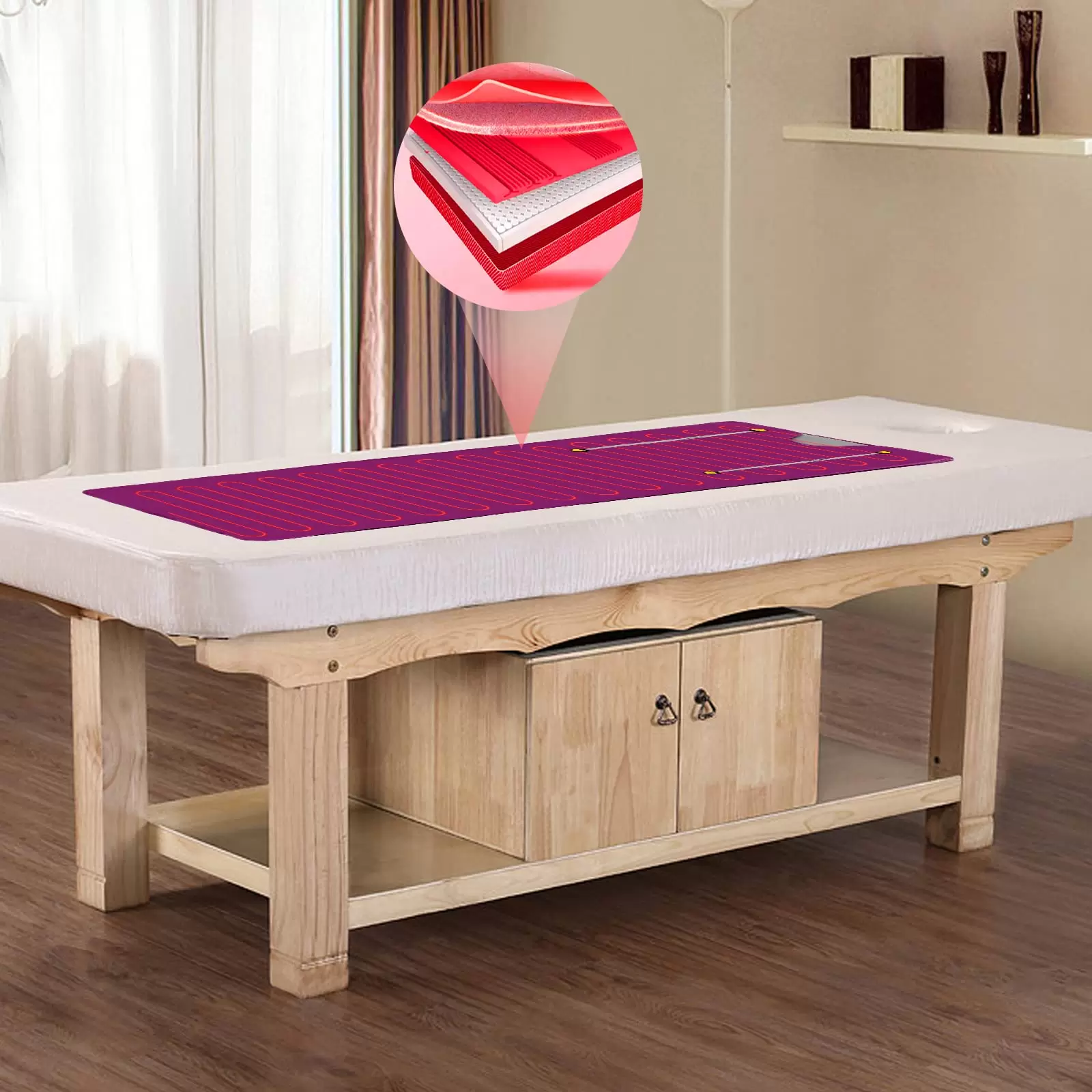 Fern-Infrarot-Sauna Decke Saunasack Körper Shaper Decke, 2 Zone Controller Professionelle Detox-Therapie (Lila)