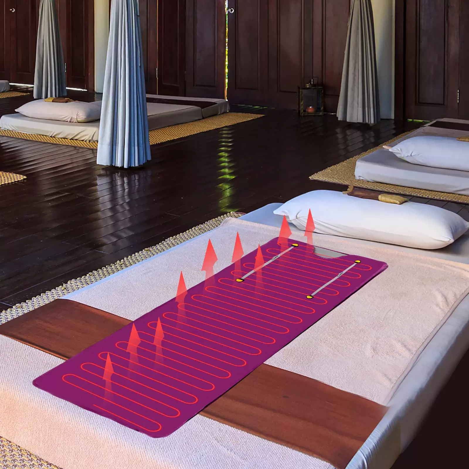 Fern-Infrarot-Sauna Decke Saunasack Körper Shaper Decke, 2 Zone Controller Professionelle Detox-Therapie (Lila)