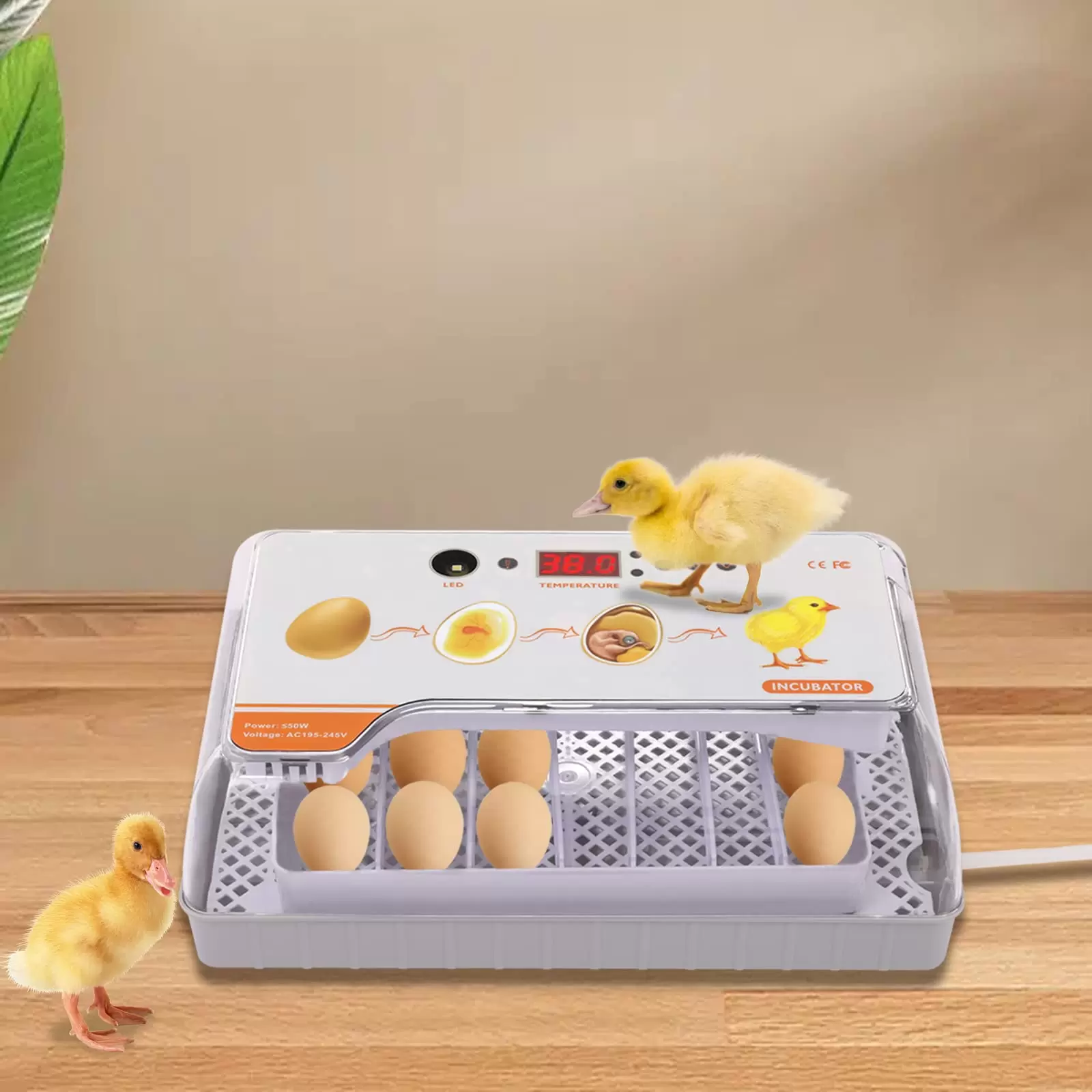 Automatische Inkubator-Temperatur-Feuchtigkeits-Inkubator-Steuerung Hatching-Maschine mit LED-Eierlichtern