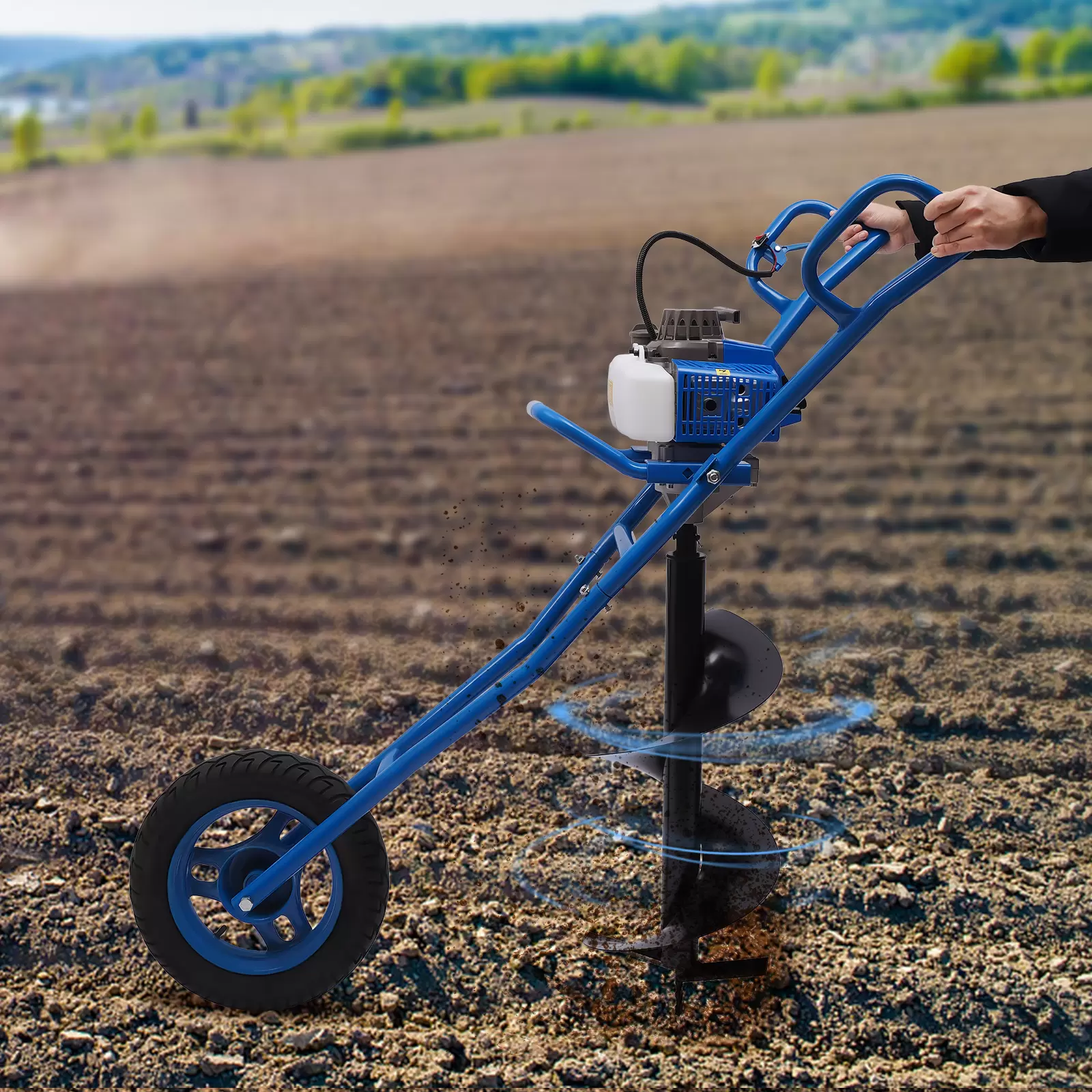 63CC Erdbohrer Erdlochbohr Benzin 2-Takt 3PS Pfahlbohrer Erdbohrgerät 11" Bohrer 63CC Erdbohrer Erdlochbohr Benzin 2-Takt 3PS Pfahlbohrer Erdbohrgerät 11" Bohrer