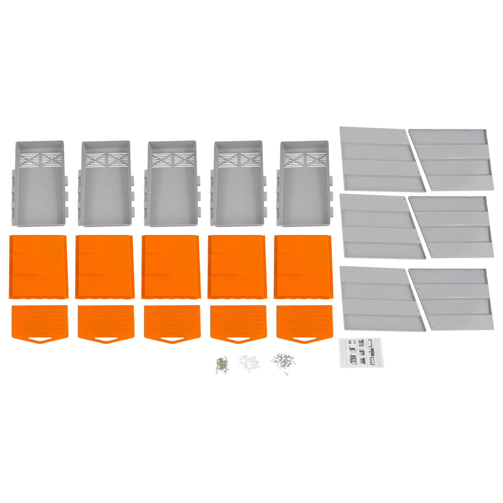 Chicken Nest Boxs, 5-Compartment Chicken Nesting Box, Chicken Laying Box with Egg Collection - Orange