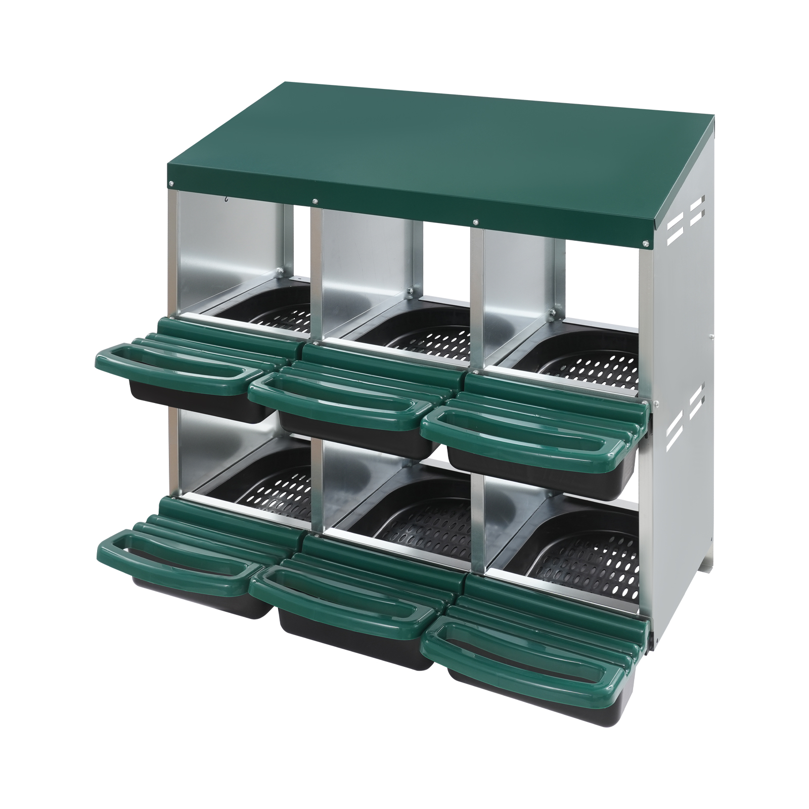 Nido para gallinas de 6 rejillas, para poner huevos, ideal para hogares, granjas, gallineros, patios y terrazas - Verde Nido para gallinas de 6 rejillas, para poner huevos, ideal para hogares, granjas, gallineros, patios y terrazas - Verde