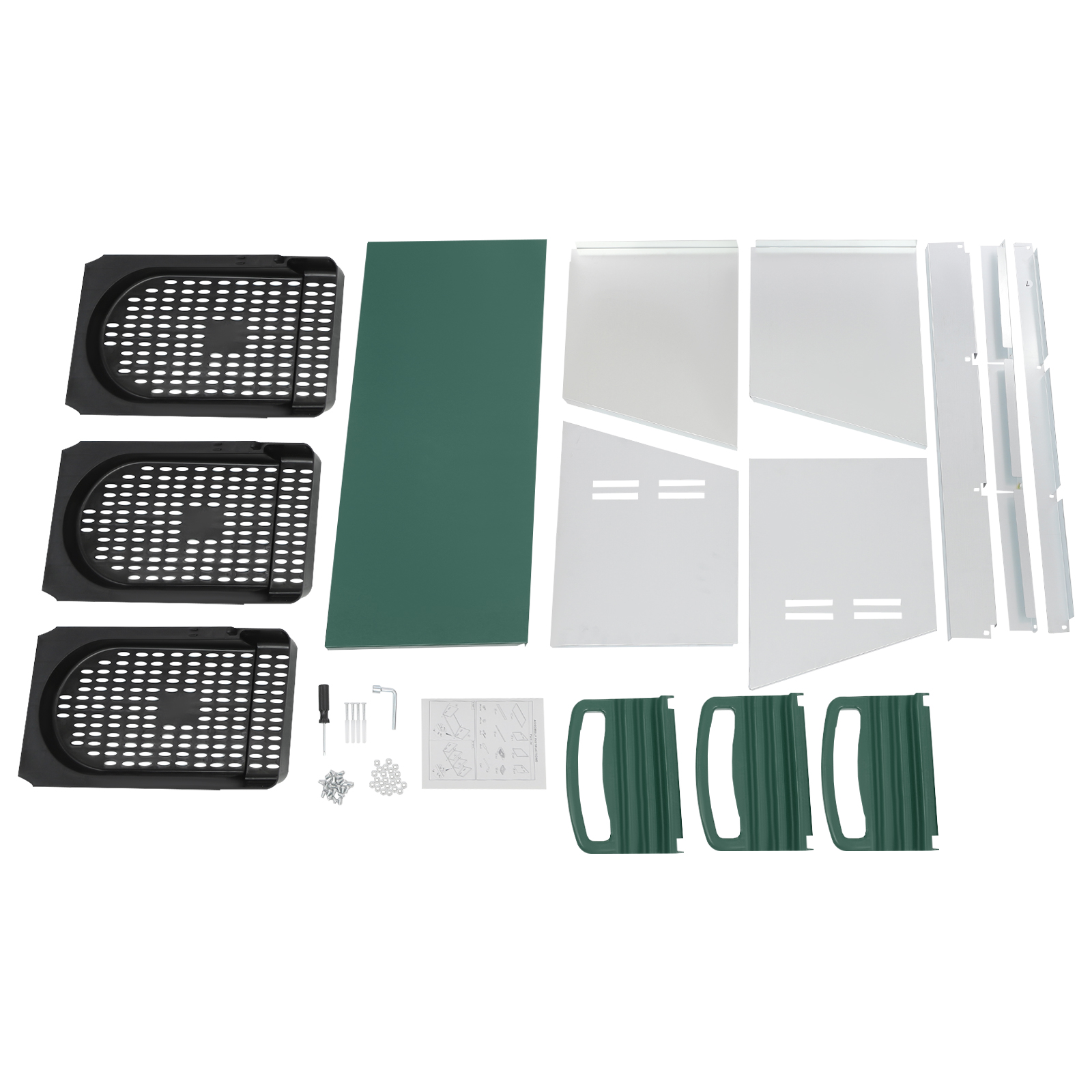 3 Grid Chicken Nesting Box, Laying Nest, Nesting Box used in Homes, Farms, Coops, Backyards, Courtyards - Green