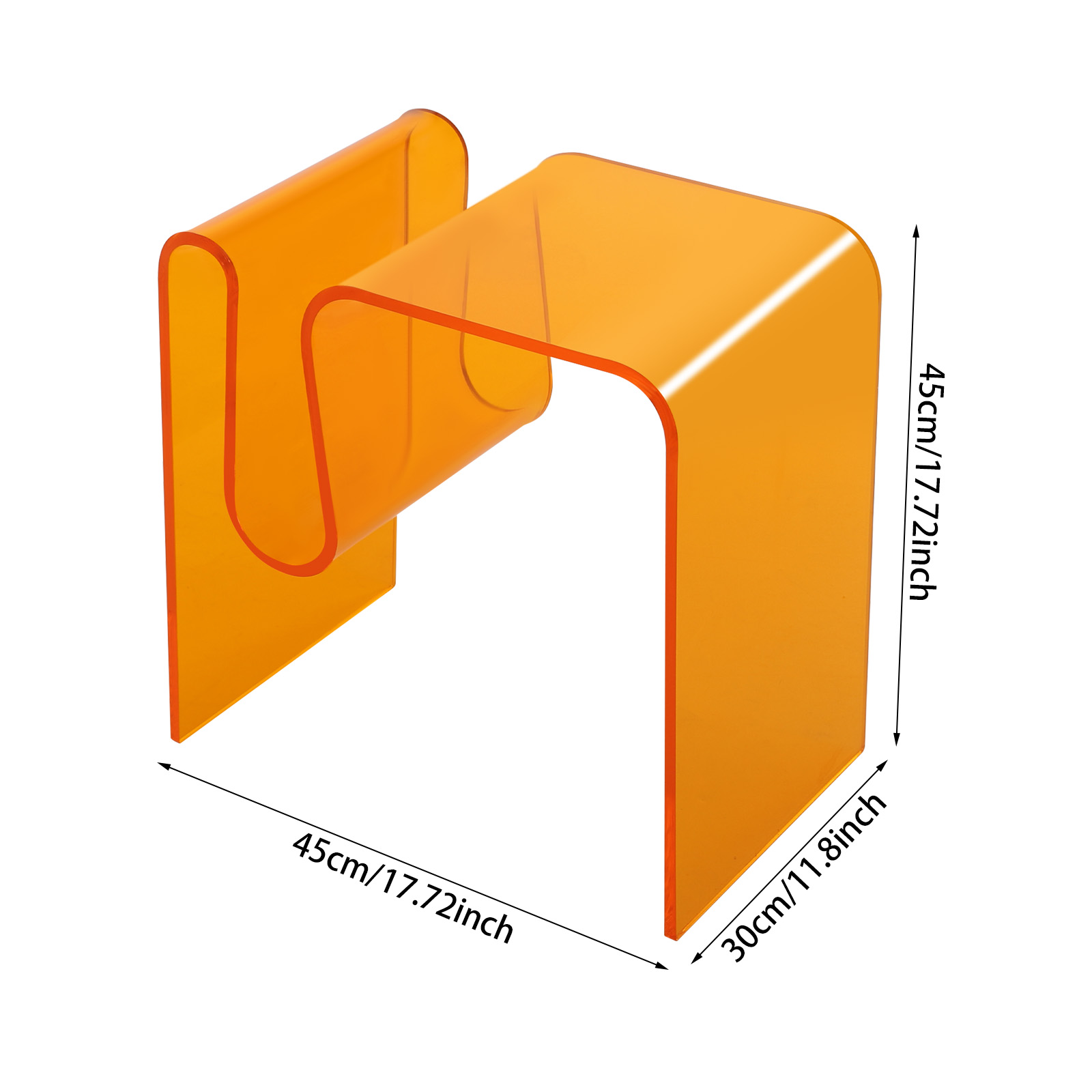 45x30x45cm M-Shaped Side Table, Acrylic Side Table, Bedside Table