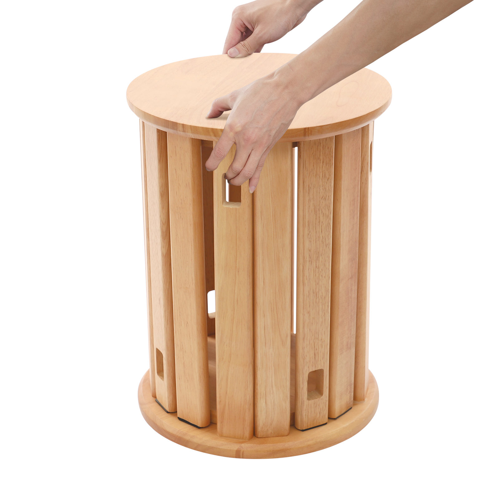 Multifunktionale Stapelhocker, 4-in-1-Stapelhocker, 4er-Set aus Holz