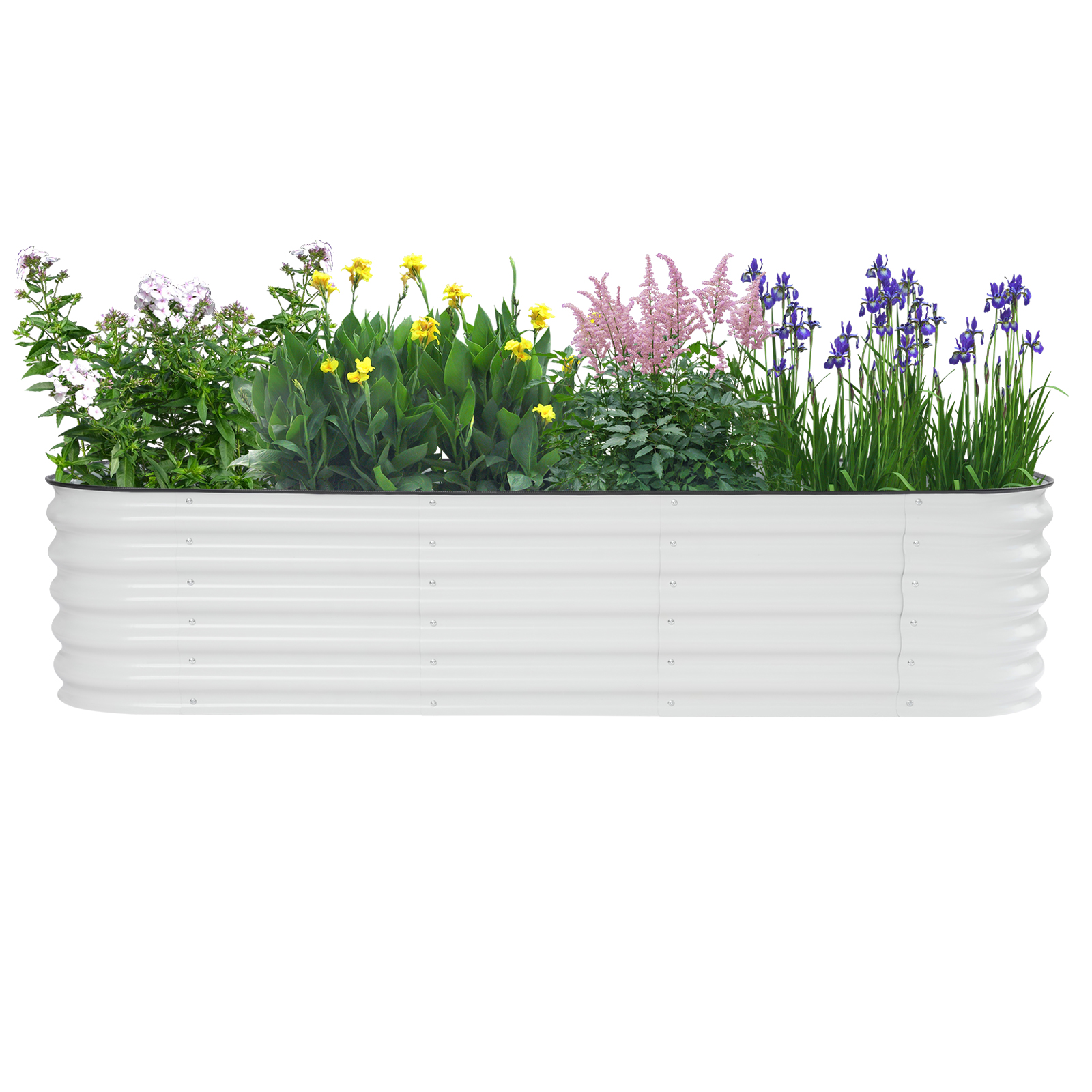 195 x 60 x 43 cm, 4 Stück 530 gebogene Bretter + 6 Stück 500 gerade Bretter, 10-in-1 Hochbeet aus Metall, Hochbeet aus Metall für den Garten