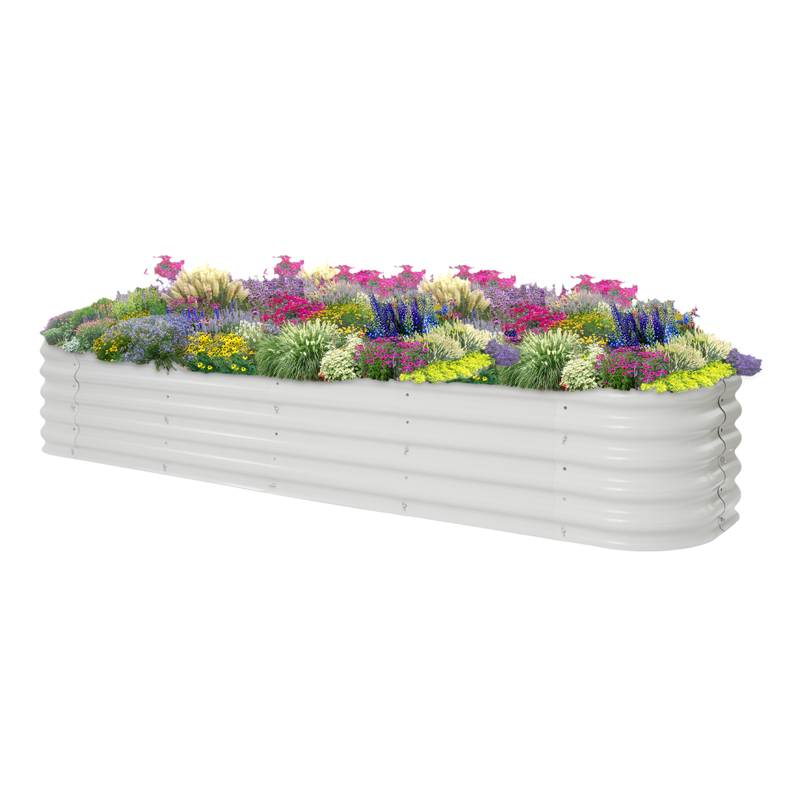 240 x 60 x 43 cm, 4 x 530 gebogene Bretter + 8 x 500 gerade Bretter, 12-in-1 Hochbeet, Hochbeet für den Garten