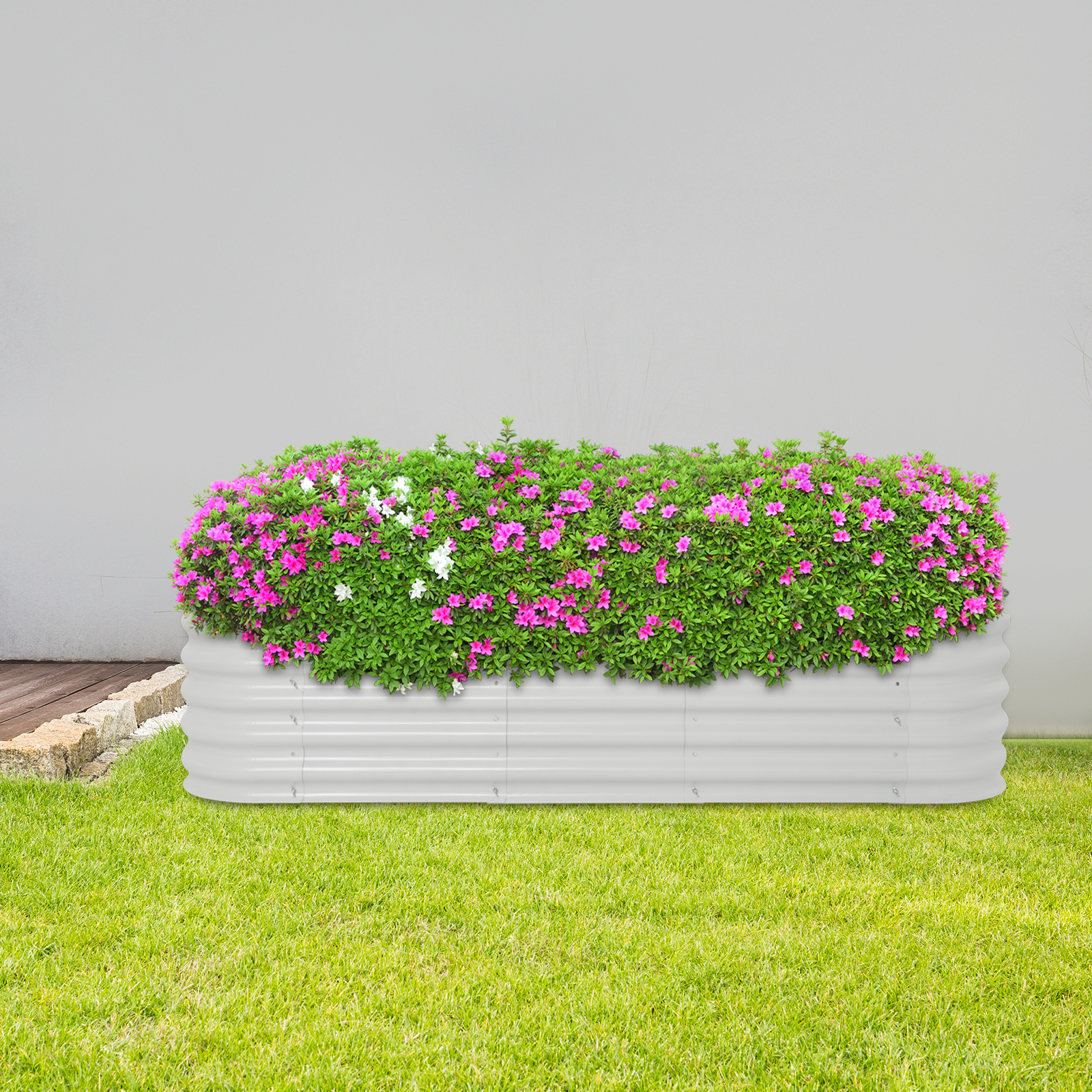 240 x 60 x 43 cm, 4 x 530 gebogene Bretter + 8 x 500 gerade Bretter, 12-in-1 Hochbeet, Hochbeet für den Garten