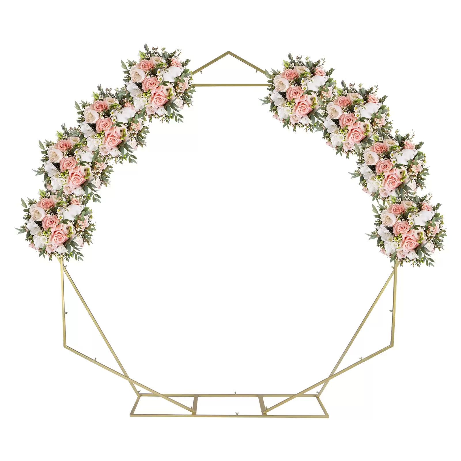 2.4M Doppeltes Traubogen Hexagon Gold, Hochzeitsbogen Hintergrund Ständer, Quadratische Basis 2.4M Doppeltes Traubogen Hexagon Gold, Hochzeitsbogen Hintergrund Ständer, Quadratische Basis