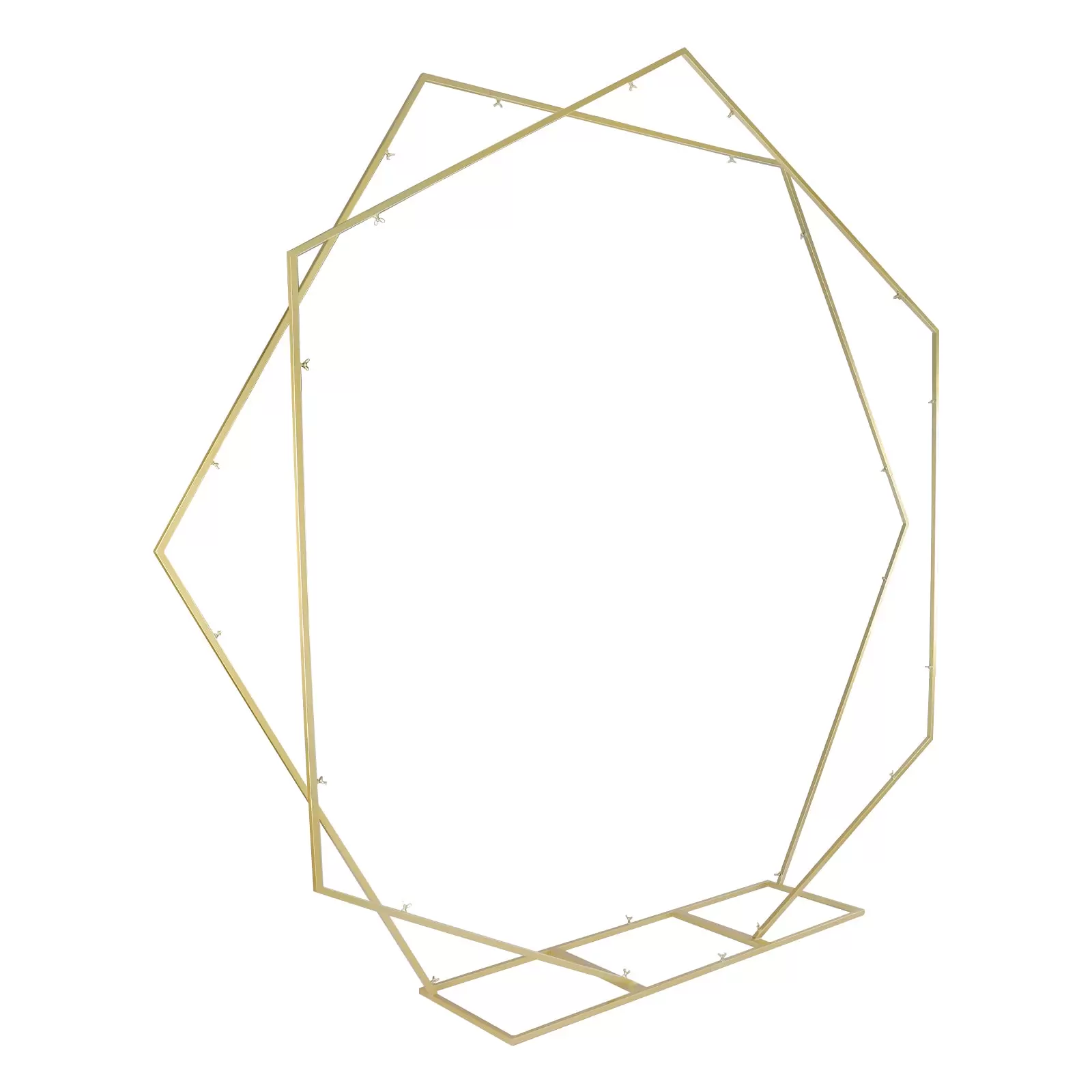 2.4M Doppeltes Traubogen Hexagon Gold, Hochzeitsbogen Hintergrund Ständer, Quadratische Basis 2.4M Doppeltes Traubogen Hexagon Gold, Hochzeitsbogen Hintergrund Ständer, Quadratische Basis
