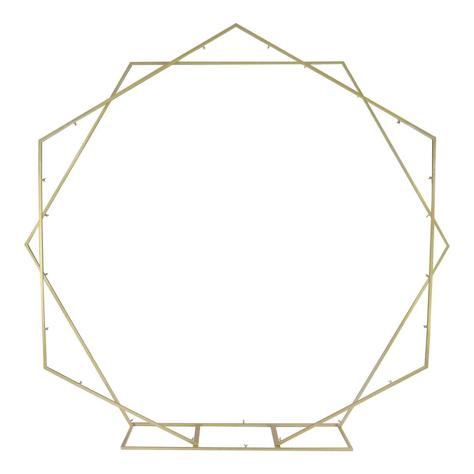 2.4M Doppeltes Traubogen Hexagon Gold, Hochzeitsbogen Hintergrund Ständer, Quadratische Basis
